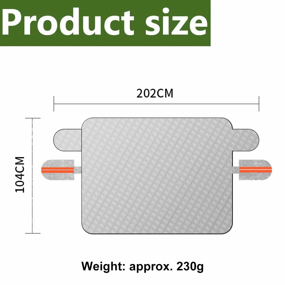 Magnetyczna osłona przedniej szyby samochodu na zimę 202 x 140 cm wodoodporna składana