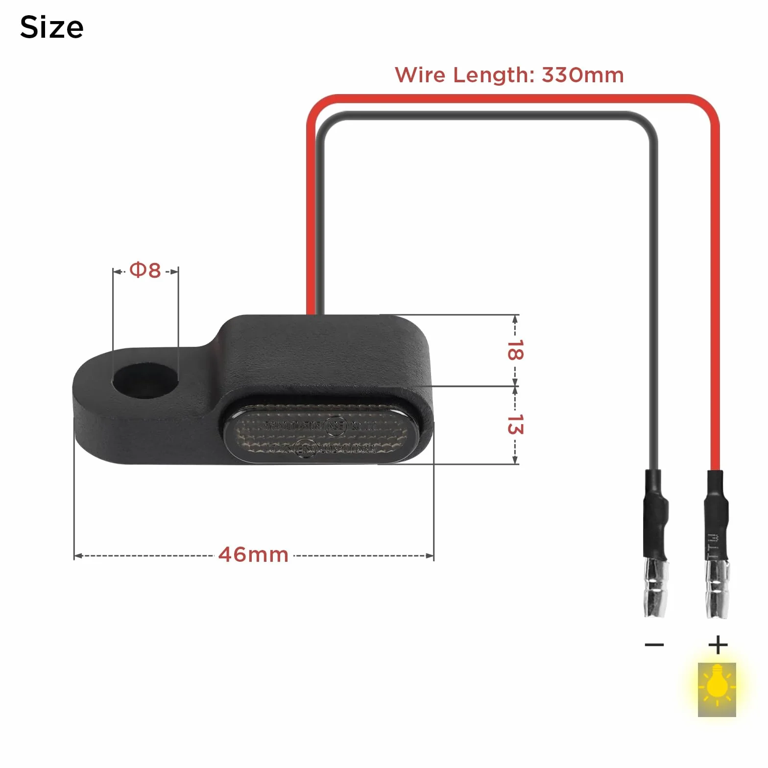 Evermotor Mini kierunkowskaz LED 12V IP67 E24 2 sztuki