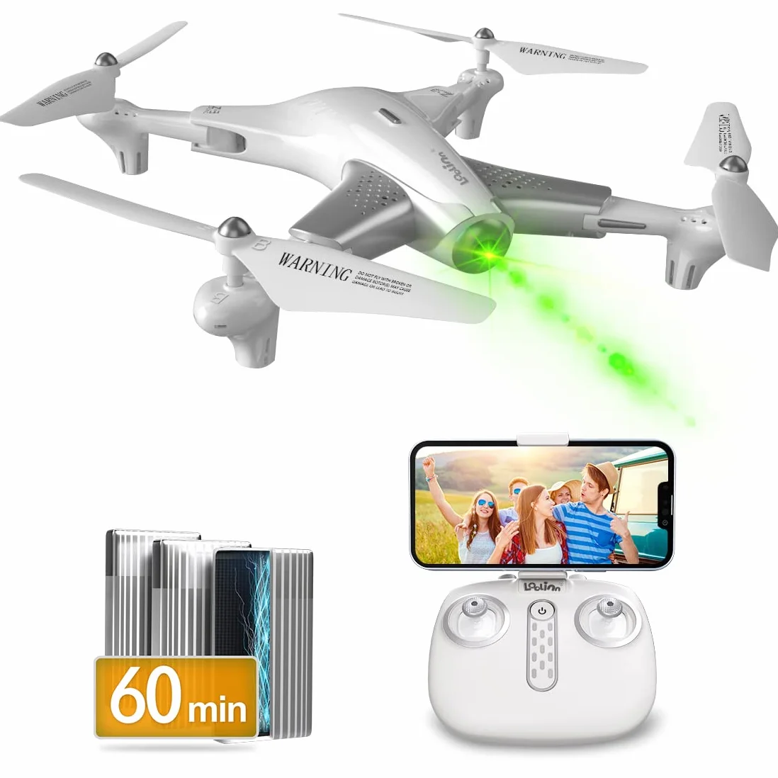 Loolinn | Dron z optyczną technologią pozycjonowania strumienia - 60 minut lotu/bardzo stabilny lot - dron z kamerą HD zaprojektowany dla dzieci