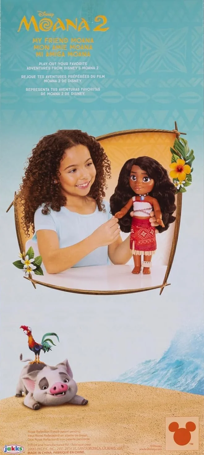 Oceania 2 Lalka 38 cm Vaiana Singer, z jej strojami inspirowanymi filmem animowanym, wzbogacona cennymi detalami, jej oczy błyszczą