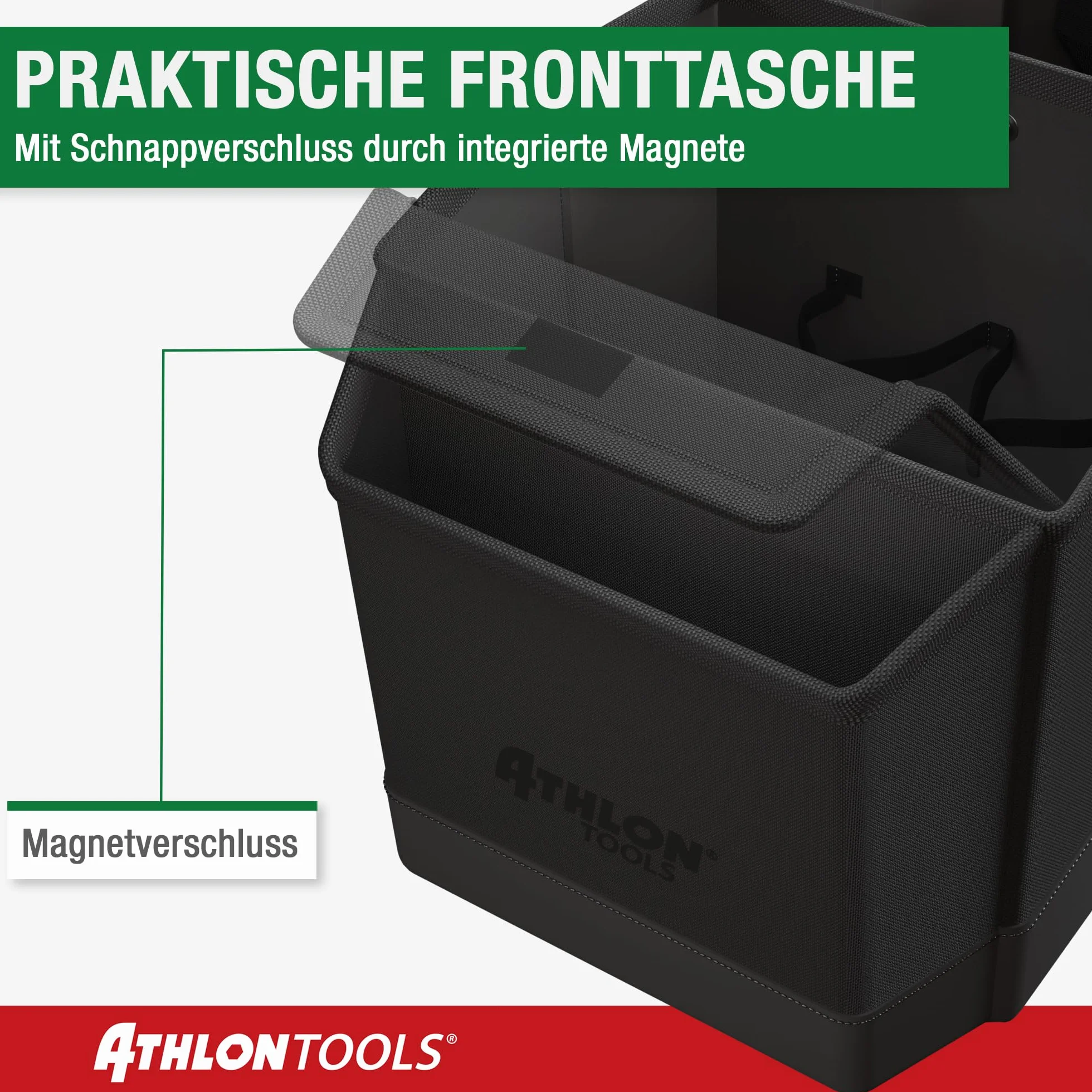 ATHLON TOOLS Organizer na środkowe siedzenie z pokrywą – uniwersalna skrzynka samochodowa z zapięciem magnetycznym