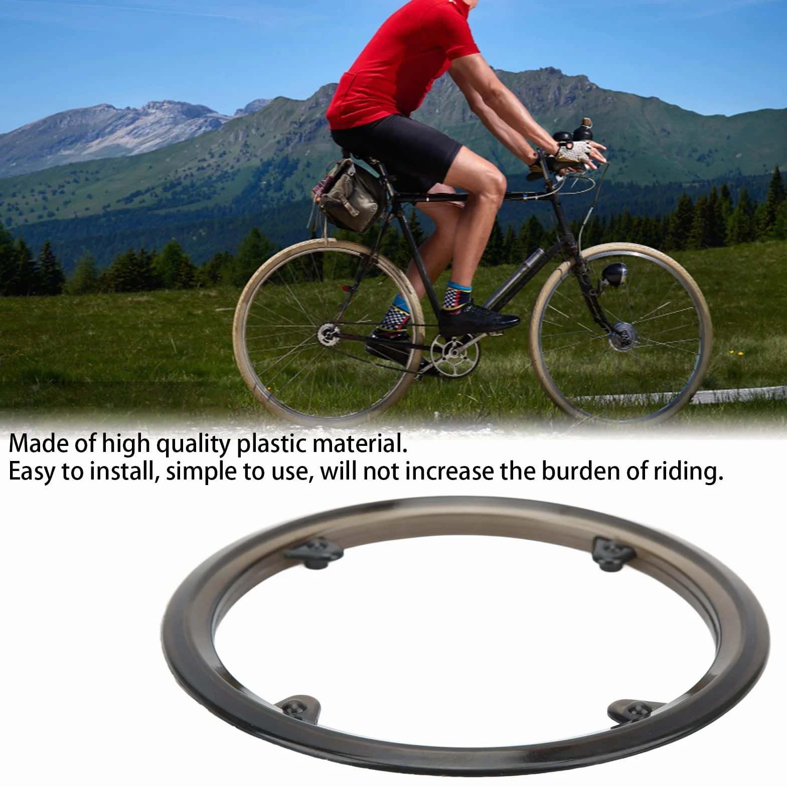 Osłona łańcucha, Osłona Koła Zębatego Roweru z 4 Otworami Plastikowa Osłona Osłony Koła łańcuchowego Czarna Osłona Mechanizmu Korbowego