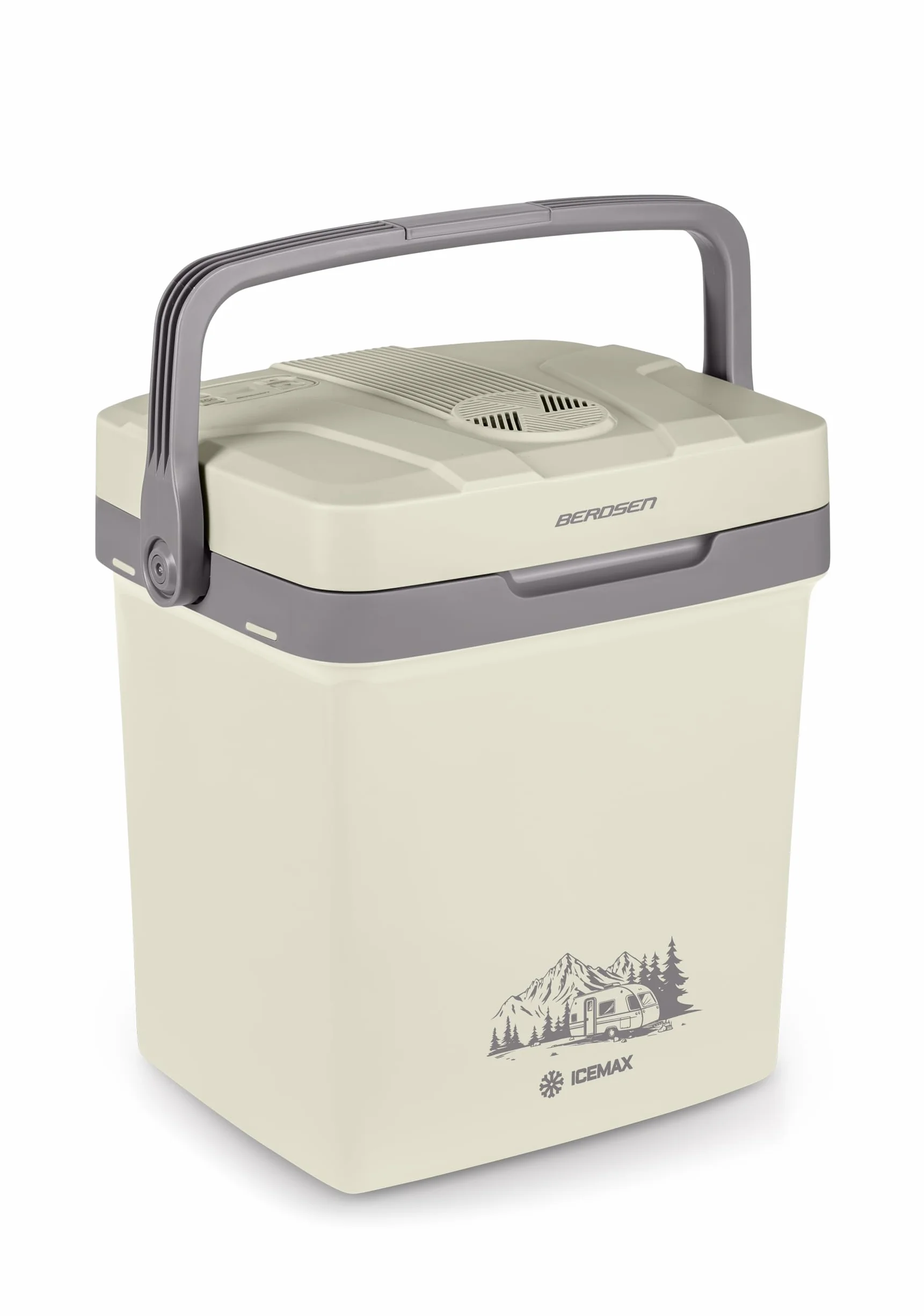 Berdsen Lodówka Turystyczna Do Samochodu i Gniazdka 12V/230V Z Funkcją Grzania USB 32 x 25 x 43 cm 26 l Niebieska