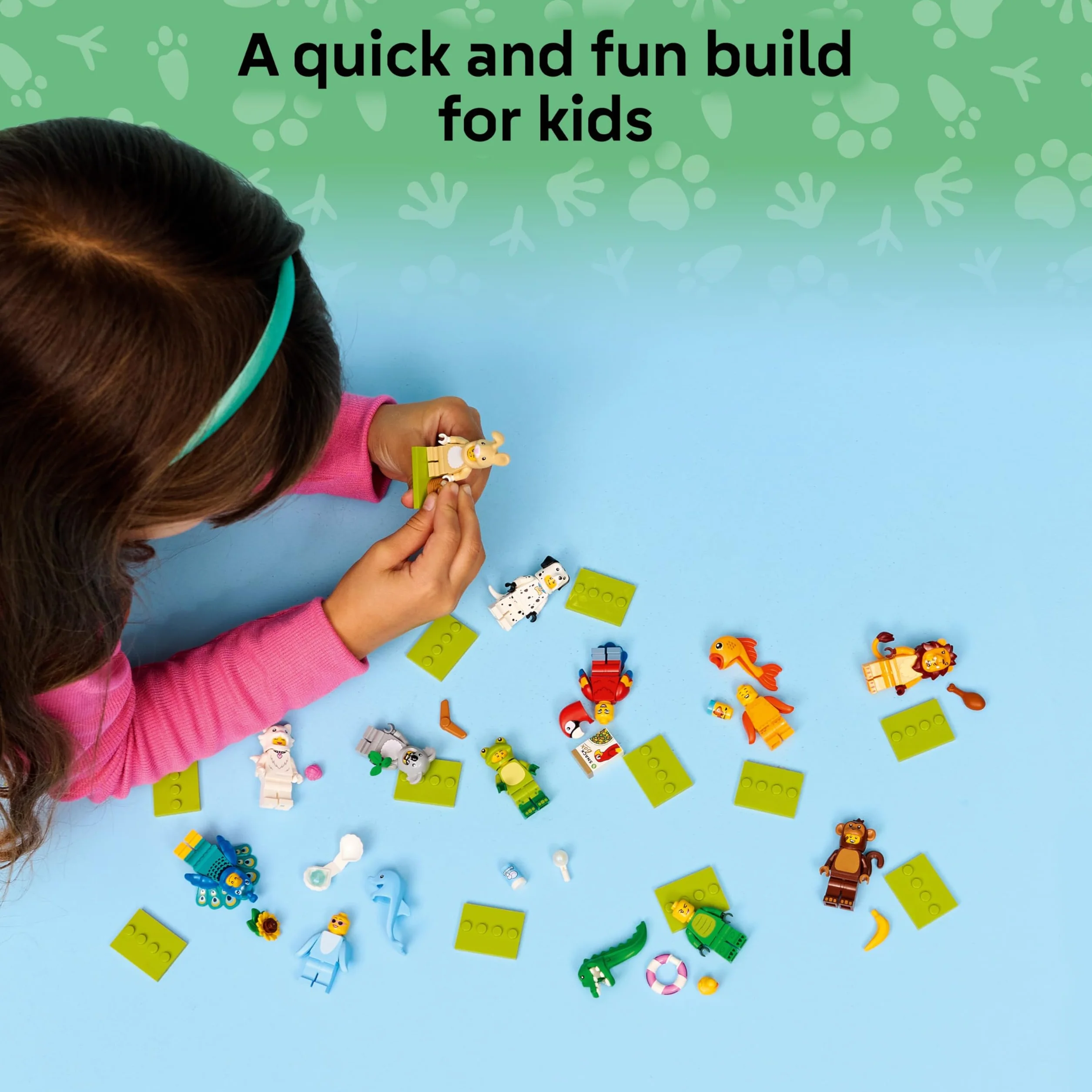 Lego Minifigurki z serii 28 z 12 figurkami: kompletny zestaw minifigurek Lego serii 71051 zwierzęta (w zestawie z płytkami z nadrukiem)