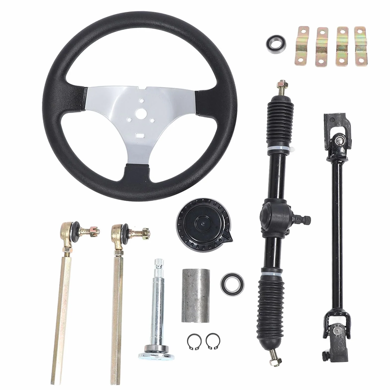 Zestaw kierownicy 300 mm ze stali Dobra regulacja dla wózka gokartowego UTV 110 125 140 150