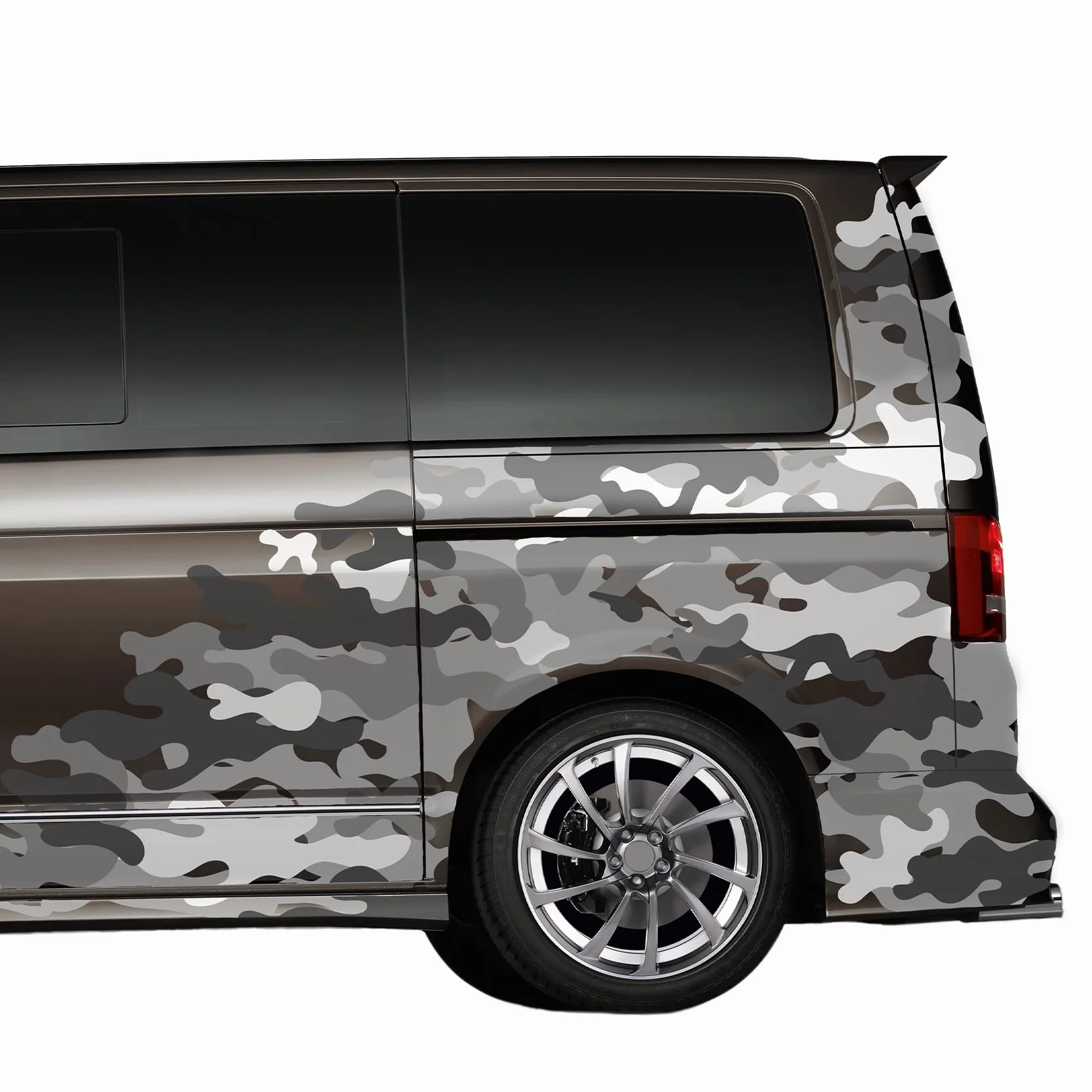 Finest Folia Auto Camouflage Matowe Naklejki do Tuningu Zestaw Naklejek Bocznych, Zestaw dwuczęściowy, samoprzylepne, wodoodporne, Akcesoria RX048 (05 Szary)