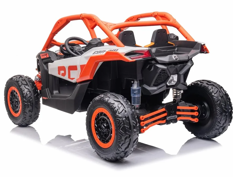 Samochód Buggy 24V Can-Am MARVERICK UTV, 4 x 200 W, pomarańczowy, 2-osobowy dla dzieci w wieku 1-8 lat, RC rodzicielski