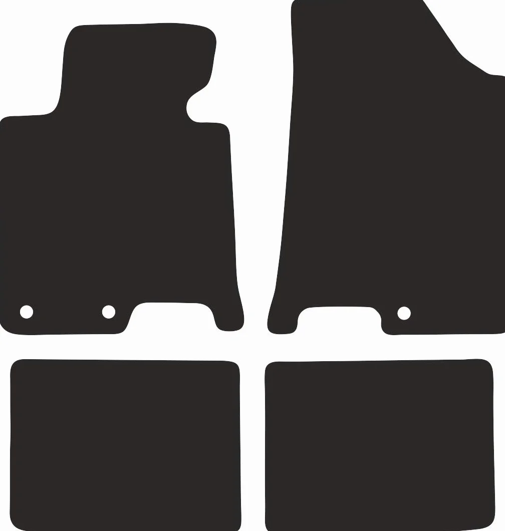 Welurowe dywaniki samochodowe do Hyundai i40 kombi sedan 2011- czarno-niebieskie 4-częściowy komplet