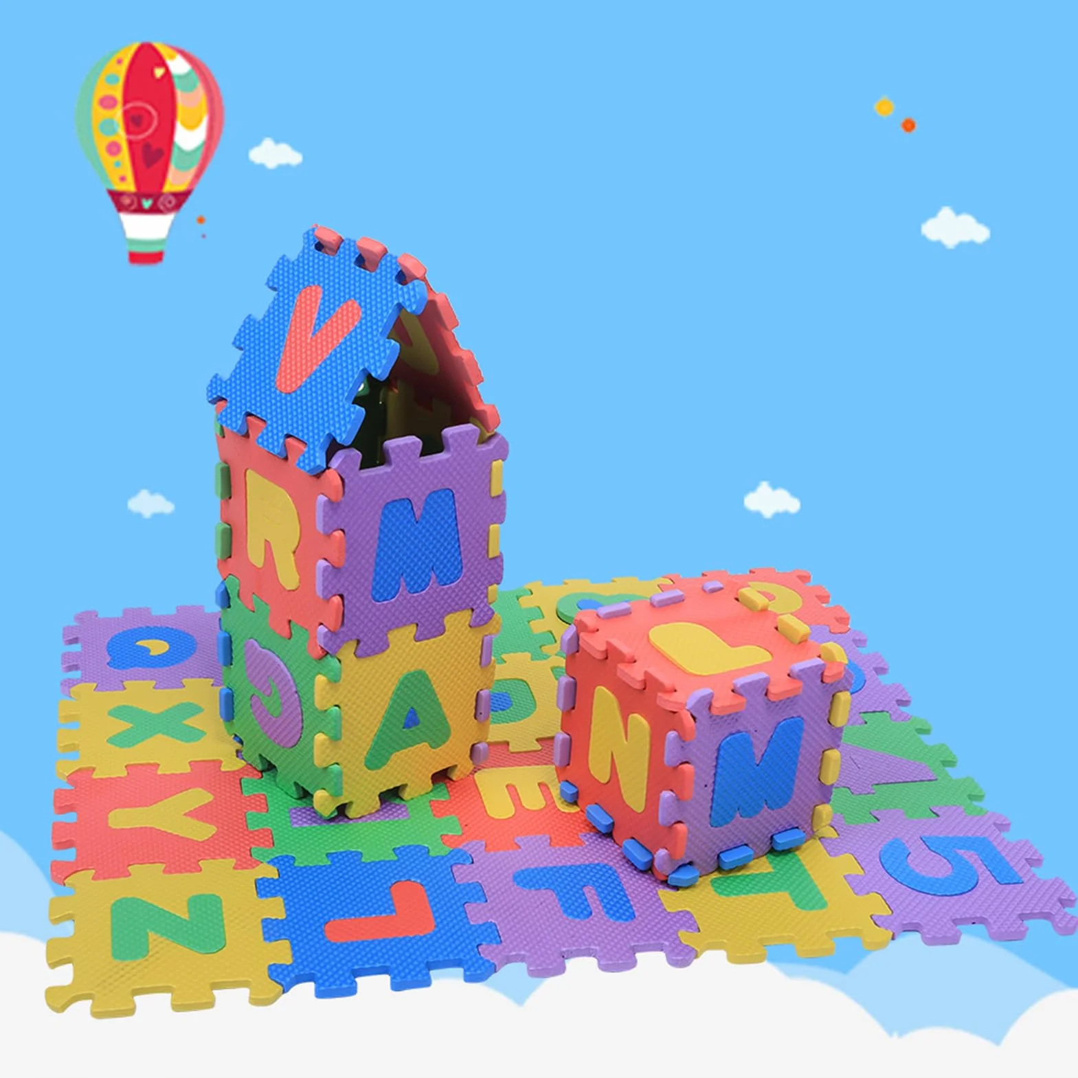 36-częściowa mata do zabawy z miękkiej pianki EVA, cyfry, litery, puzzle, maty do zabawy, wykładziny podłogowe, maty kwadratowe, maty do zabawy dla niemowląt i