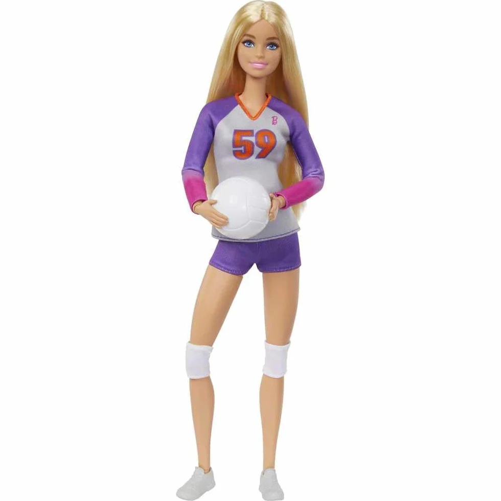 Barbie Made to Move Linia Kariera Siatkarka Lalka ze strojem sportowym i piłką, HKT72