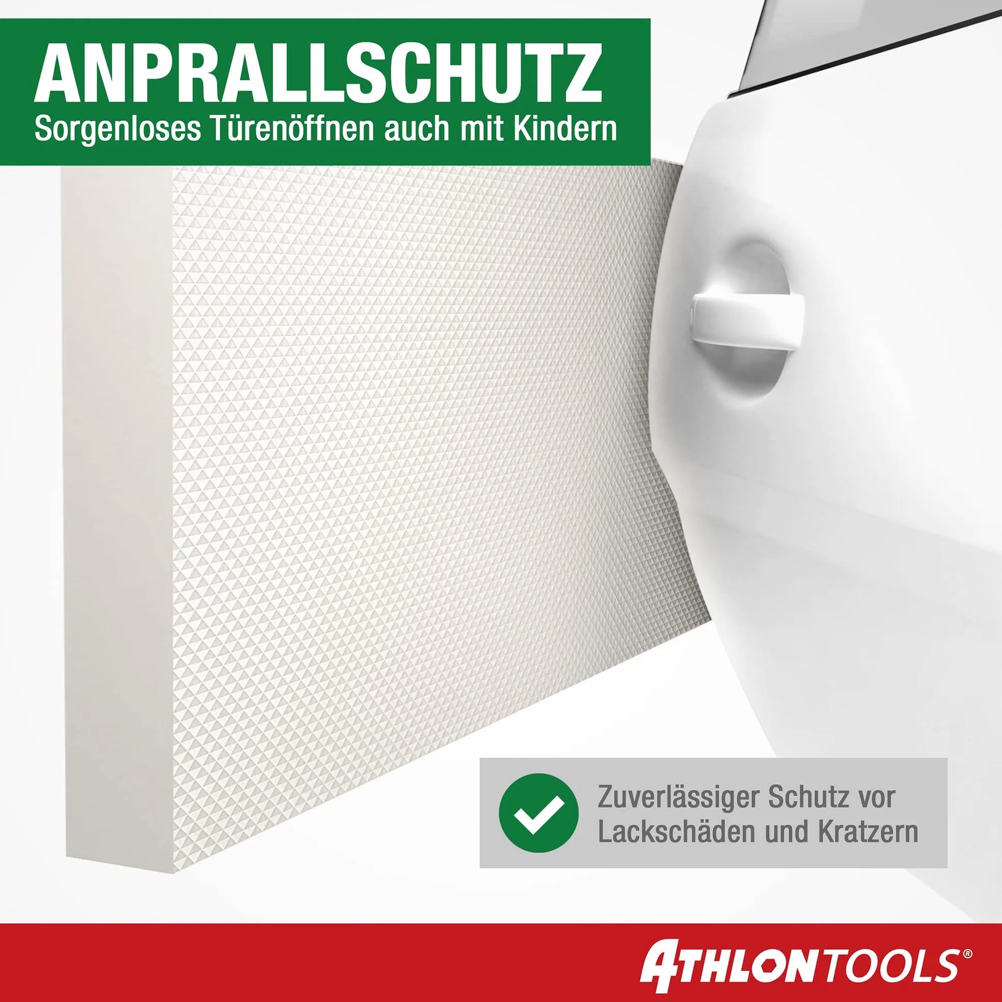 ATHLON TOOLS MaxProtect Premium 4 x samoprzylepna ochrona ściany garażowej, 40 x 20 x 2,0 cm, ochrona przed uderzeniami, ochrona krawędzi drzwi (biały)