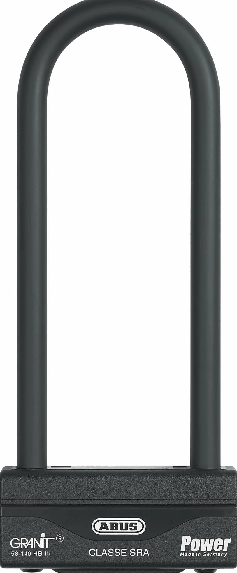 ABUS U-lock Granit Power 58/140HBIII - mocna blokada motocyklowa z podwójnym ryglowaniem - poziom bezpieczeństwa ABUS 18 - wysokość szekli 230 mm