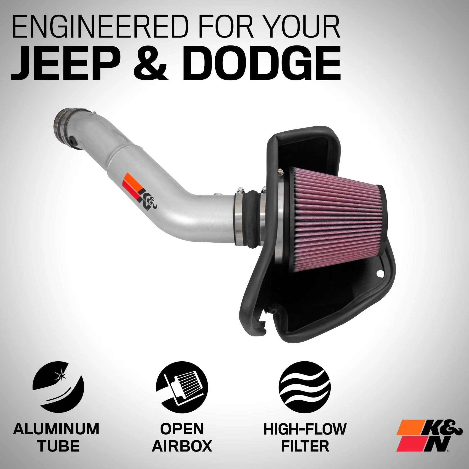K&N Zestaw wlotu zimnego powietrza 77-1572KS do Jeep Grand Cherokee Durango 3.6L V8 2016-2019