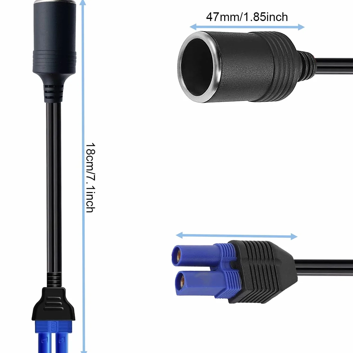Kabel adaptera EC5 na zapalniczkę 12V do rozrusznika samochodowego