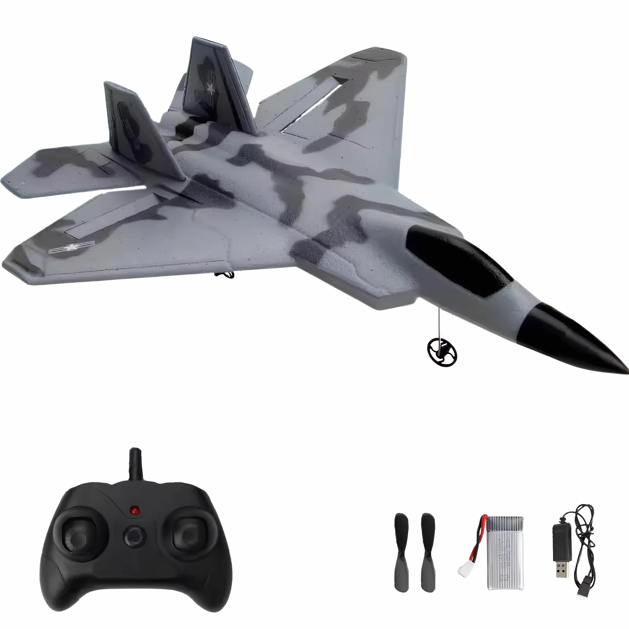 Pilot RC F22 - sterowany radiowo samolot bojowy - zabawka do prezentów dla dzieci - ładowarka akumulatorów śmigłowych - akrobacje powietrzne