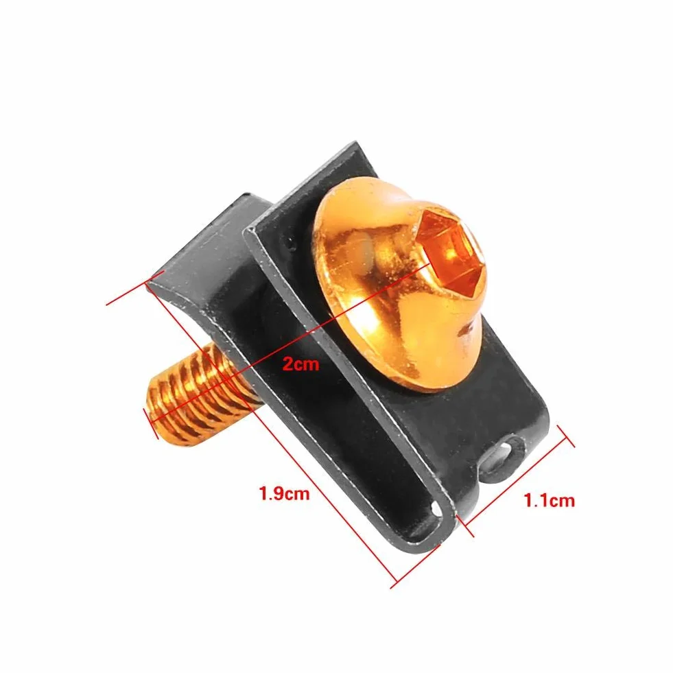 Qiilu Zestaw śrub do owiewek M5, zestaw owiewek motocyklowych, aluminiowa śruba iglica prędkość, nakrętka mocująca, 10 x śruby M5 + 10 x klipsy prędkości M5, do grapas tornillo grapas+tornillo