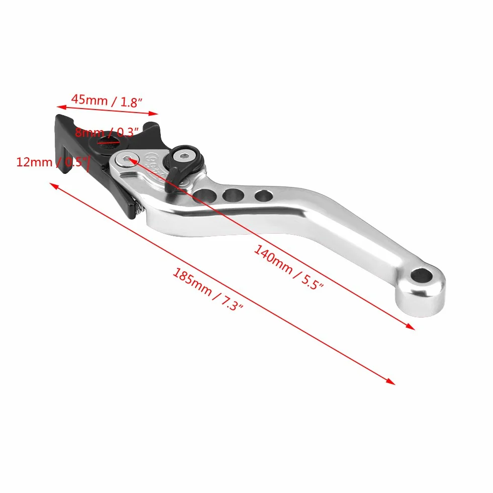 Qiilu 1 para CNC ze stopu aluminium modyfikacja motocykla podwójna dźwignia hamulca tarczowego (srebrny)