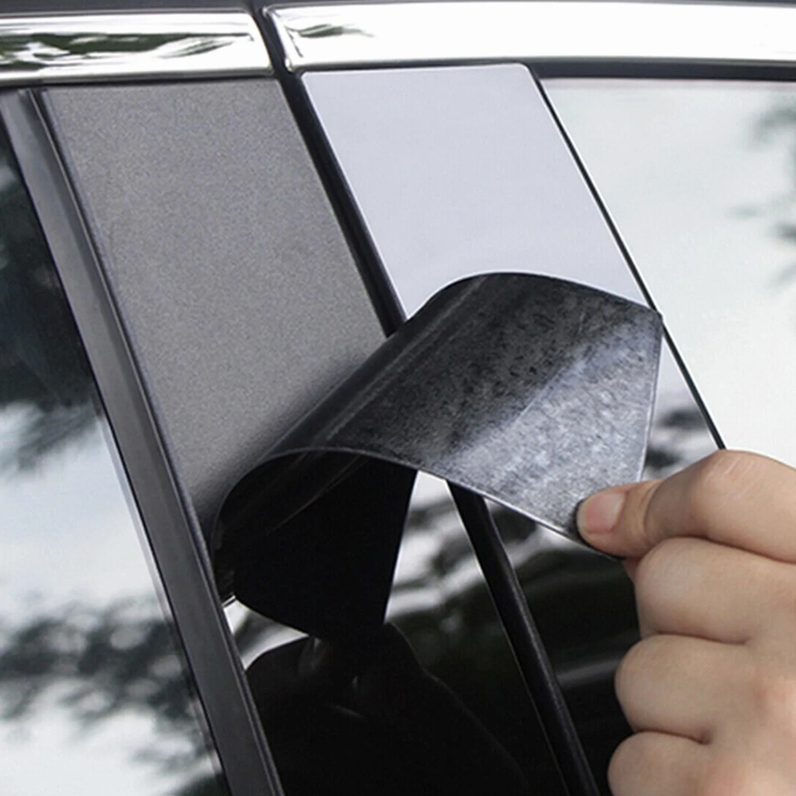 MOTOHIRO Glossy Black Pillar Posts Window Door Trims Sticker Cover Kits Auto Styling Fit For Chevrolet Aveo Hatchback Sedan 2011-2015 naklejki na słupki B samochodu (Size : Hatchback)