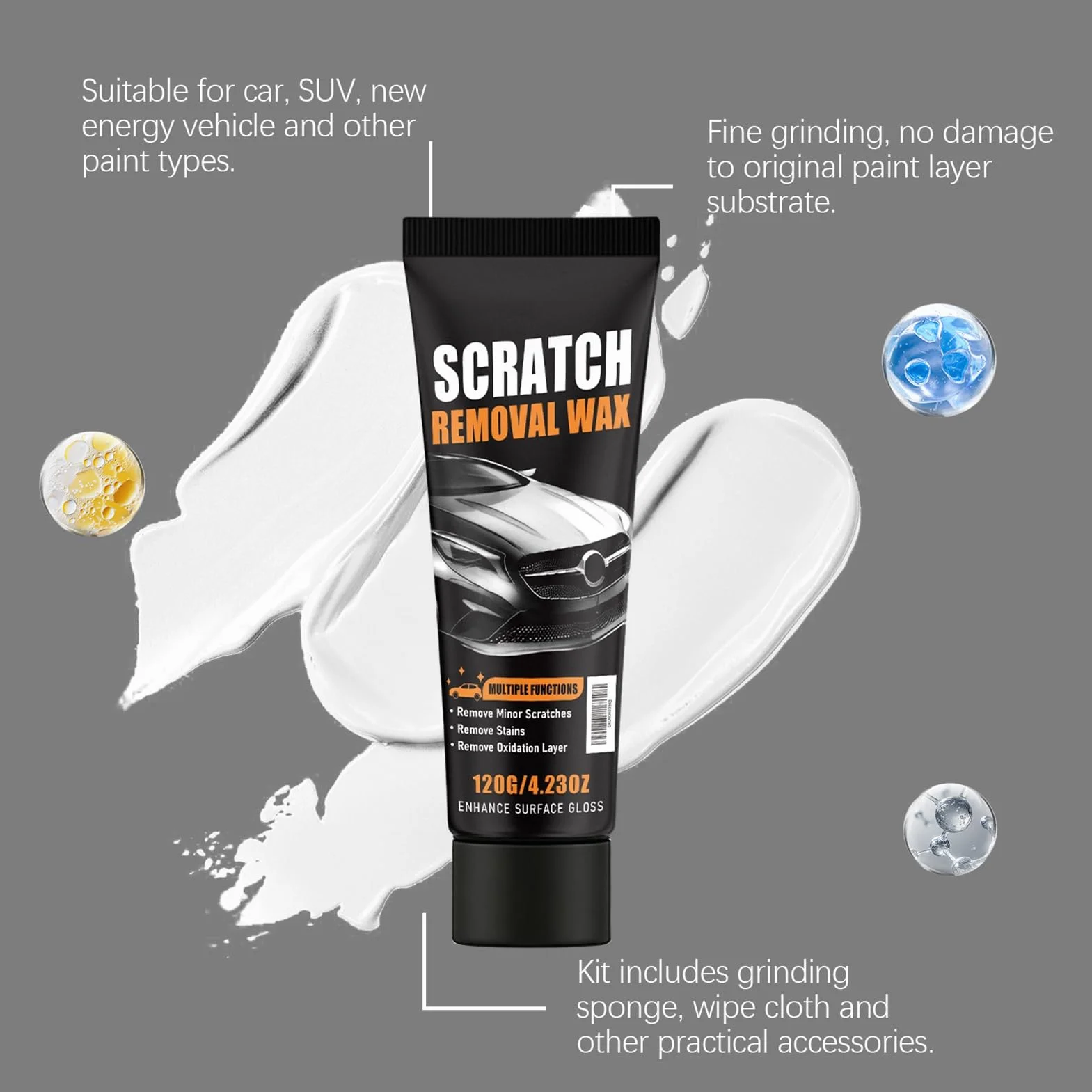 2pcs Car Scratch Remover Wax - Universal Premium Polishing Compound 20g Car Paint Repair Cream