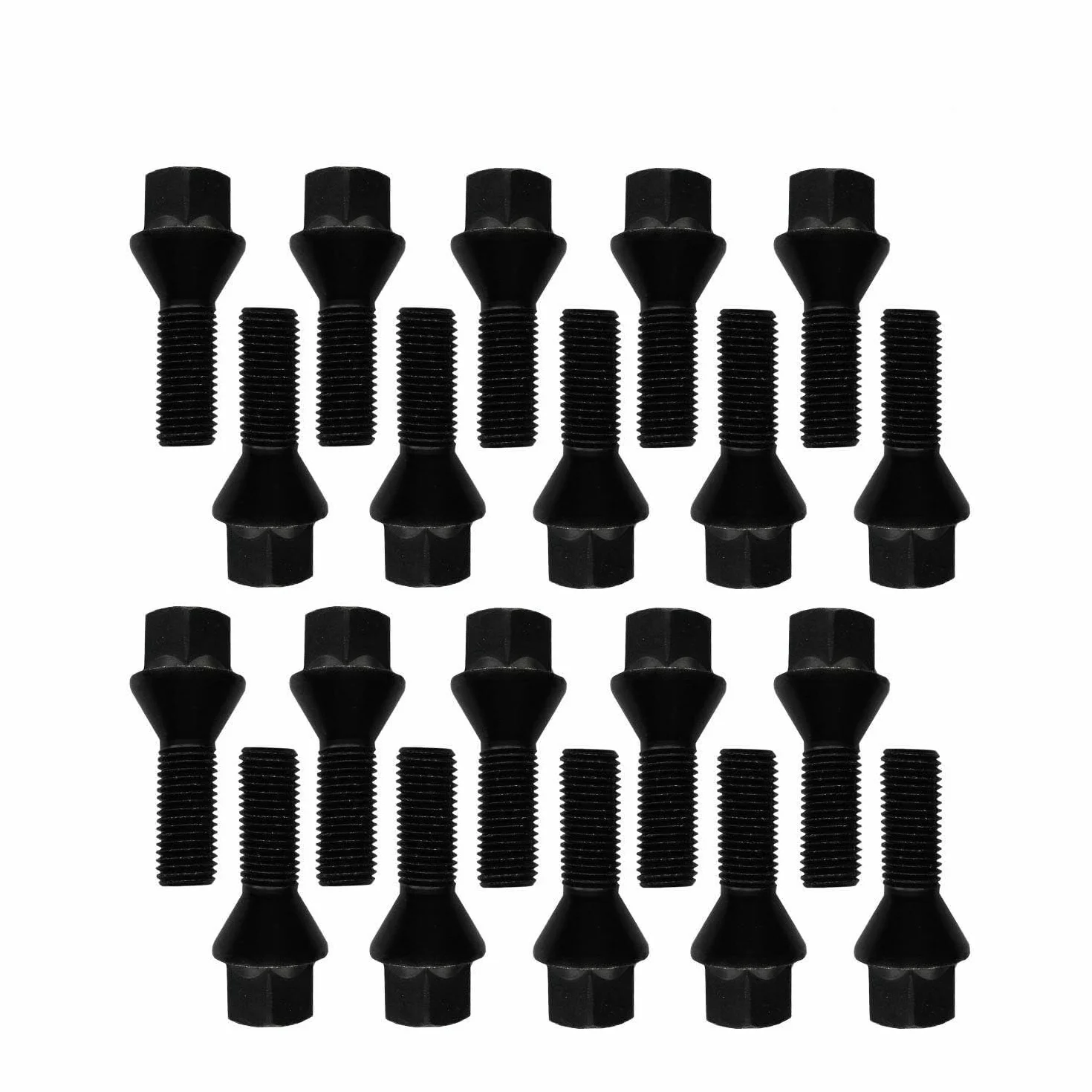TRACER 20 śrub do kół bolce koła M12x1,25 22 mm stożkowy czarny HEX17
