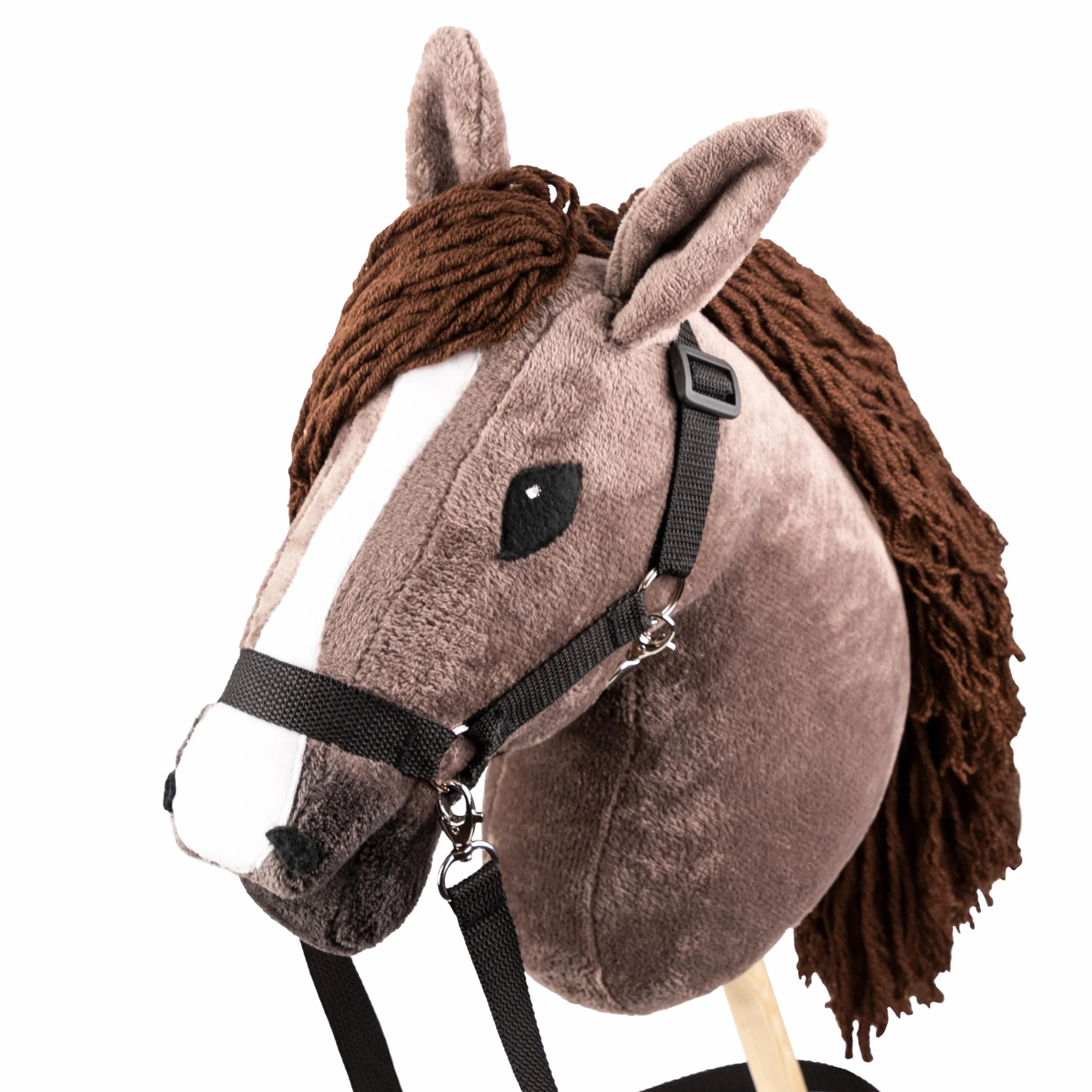 SKIPPI Hobby Horse Kasztanowaty, Brązowy Koń na Kiju, Kantar i Wodze w Zestawie, Duży A3 Konik na Patyku, Prezent dla Dziewczynki, dla Dziecka
