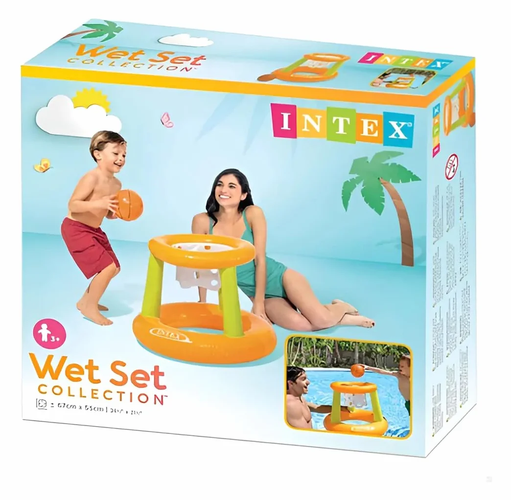 Nadmuchiwany kosz do koszykówki z mini piłką w zestawie Intex 58504