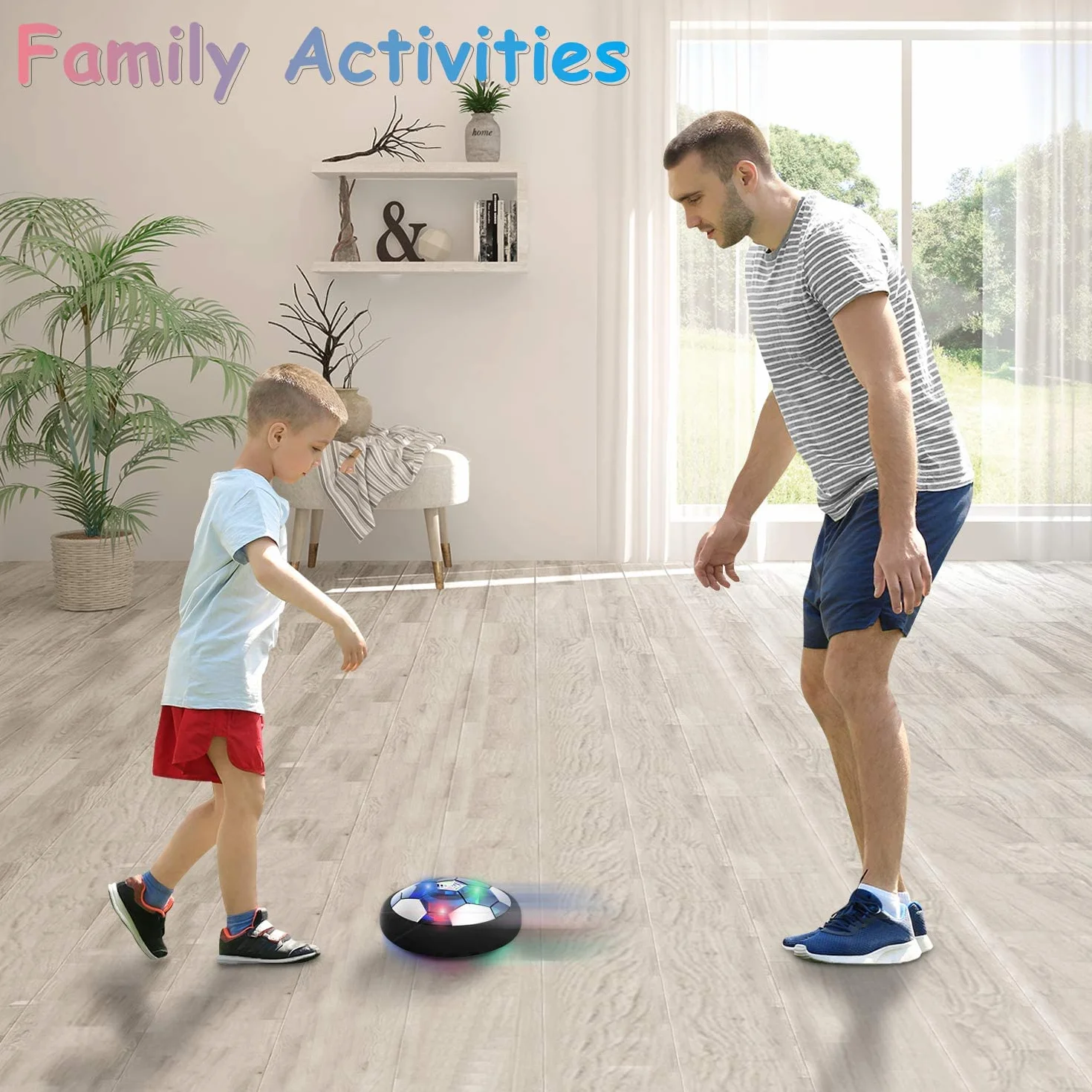 NIWWIN Hover-piłka nożna, piłka nożna z LED, prezenty piłkarskie dla chłopców, elektryczna gra w piłkę nożną w pomieszczeniach dla chłopców w wieku 3 4 5 6-12 lat (Hoverball)