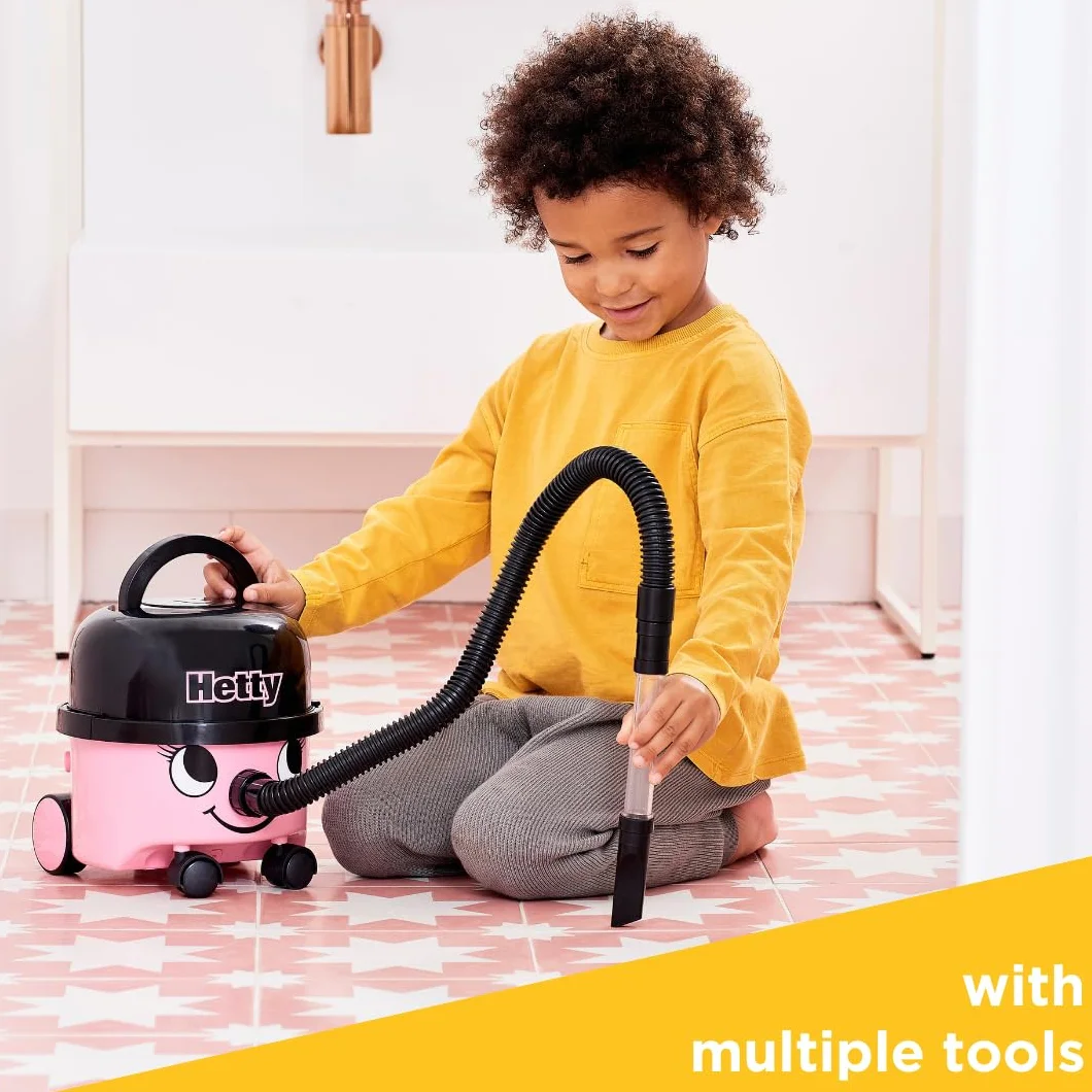Casdon Hetty Vacuum Cleaner, Pink Toy Vacuum Cleaner For Children Aged 3+, Looks And Works Just Like The Real Thing!