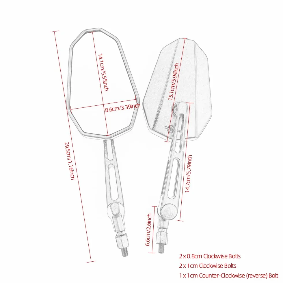 8mm 10mm Motorcycle Rear View Side Mirrors Fit For Kawasaki Vulcan VN 800 900 1500 1600 1700 2000 Custom