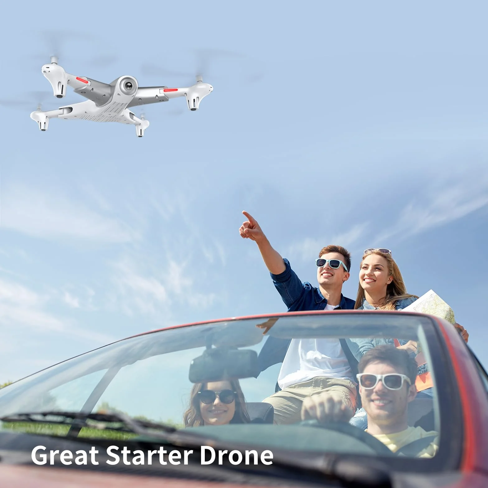 Loolinn | Dron z optyczną technologią pozycjonowania strumienia - 60 minut lotu/bardzo stabilny lot - dron z kamerą HD zaprojektowany dla dzieci