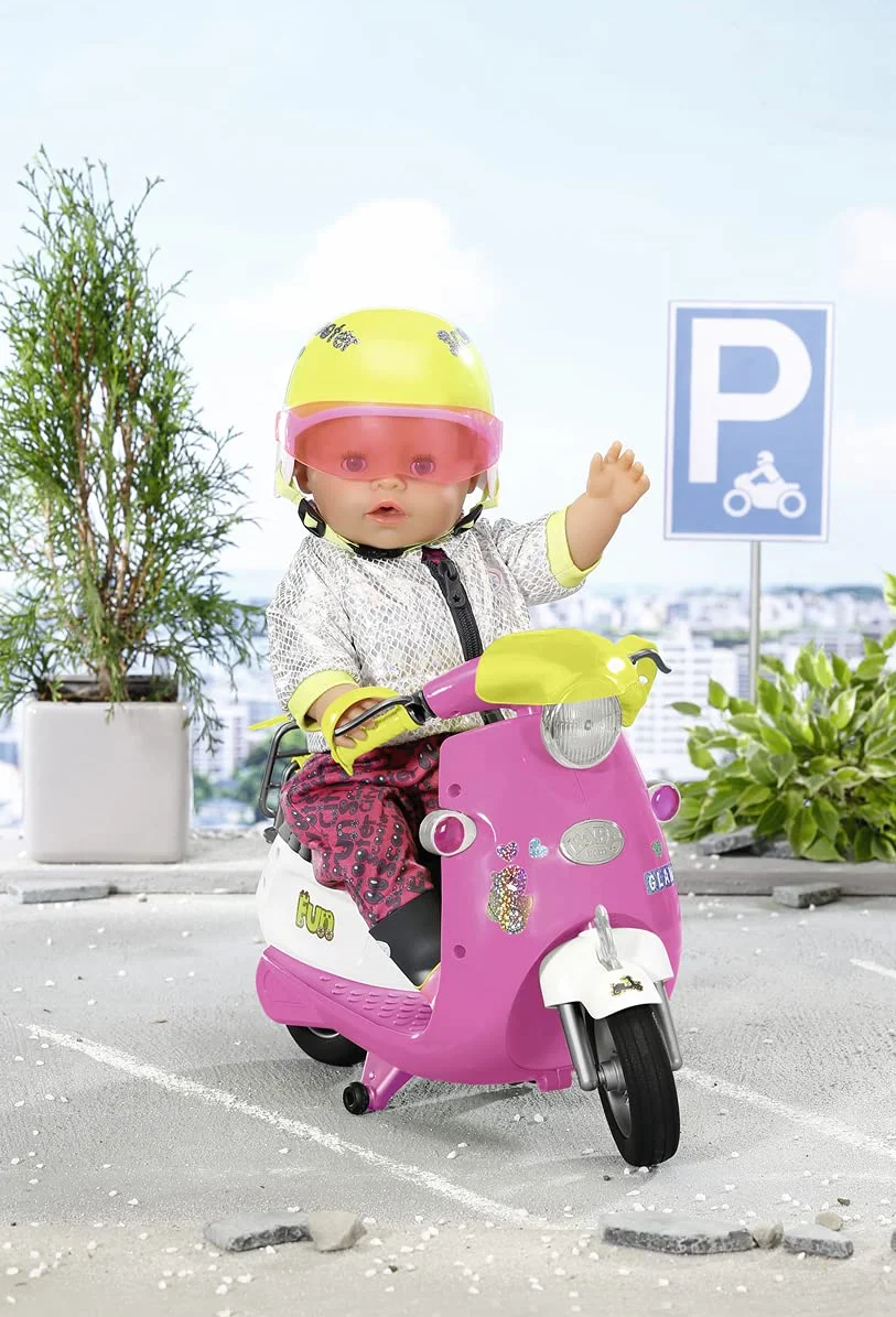 BABY born City RC Glam-Scooter, zdalnie sterowana hulajnoga dla lalek z funkcją oświetlenia, 830192 Zapf Creation
