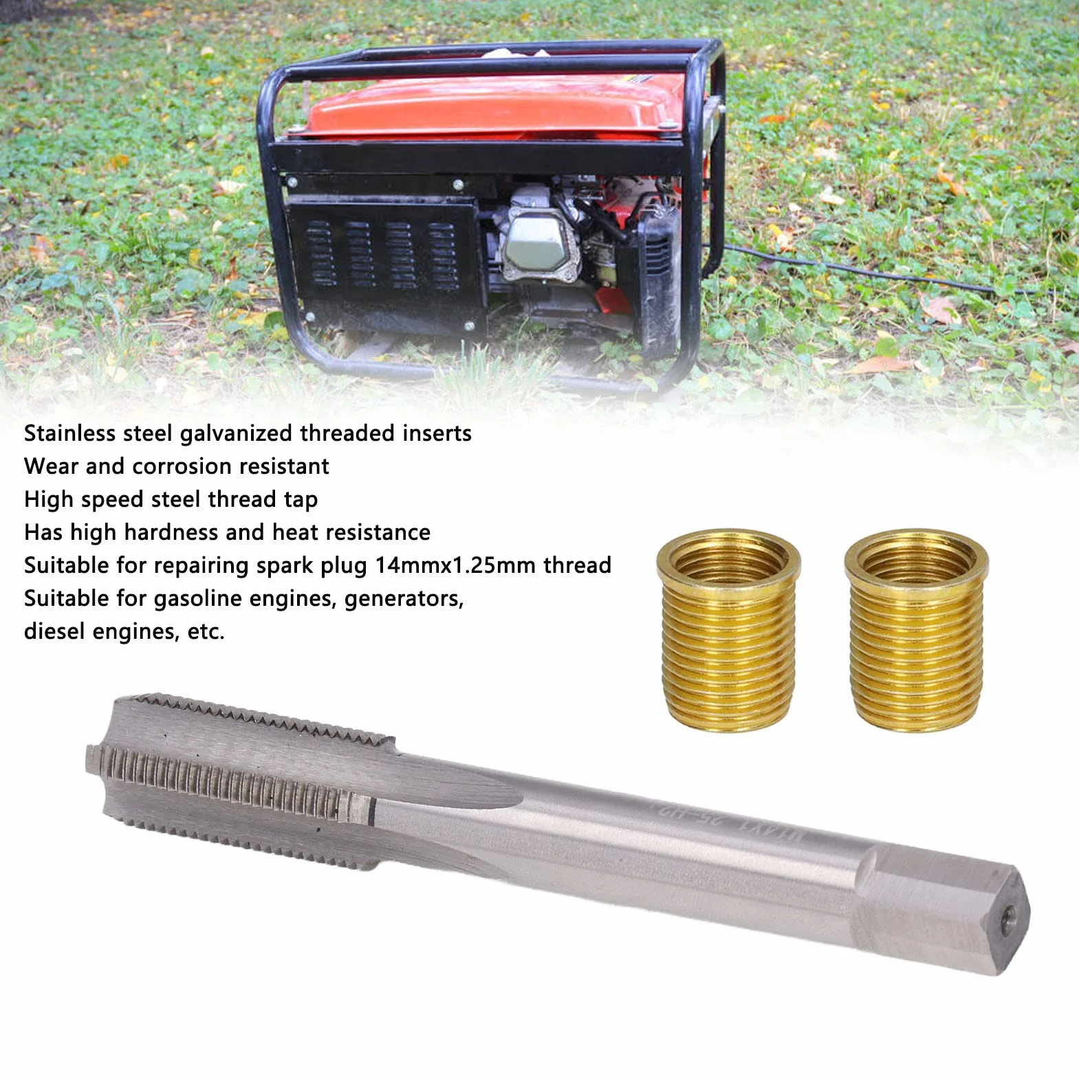 Zestaw Naprawczy do Świec Zapłonowych M14x1,25 M12x1,25 Metalowy Rozwiertak do Gwintów