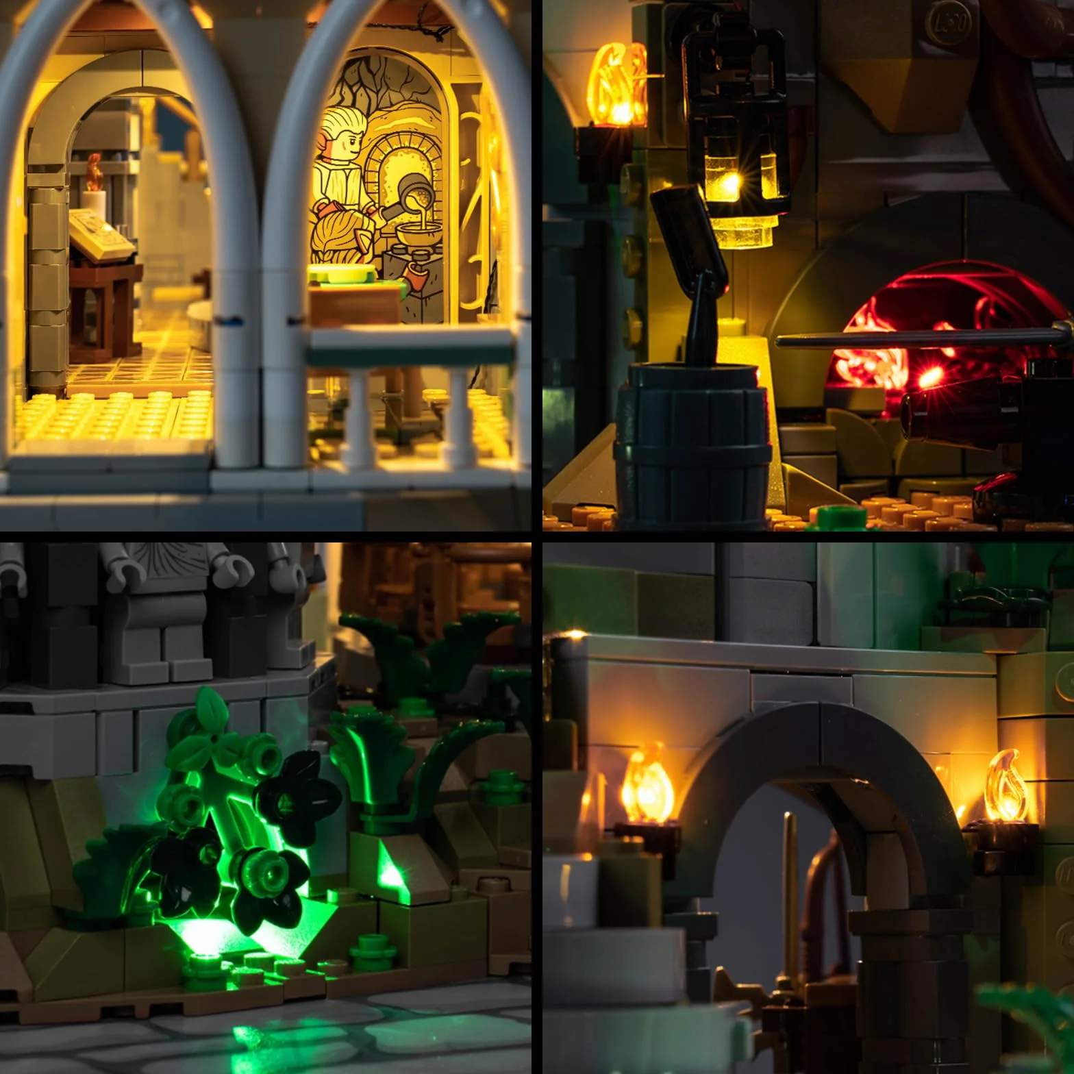 BrickBling Zestaw oświetleniowy z pilotem zdalnego sterowania, kompatybilny z 10316 Władca Pierścieni Rivendell (nie klocki Lego), zestaw oświetleniowy, kreatywne lampki do zabawek