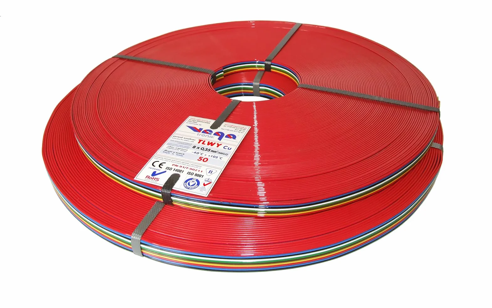 Płaski Przewód Wstążkowy TLWY 8 x 0,35 mm2 50 m