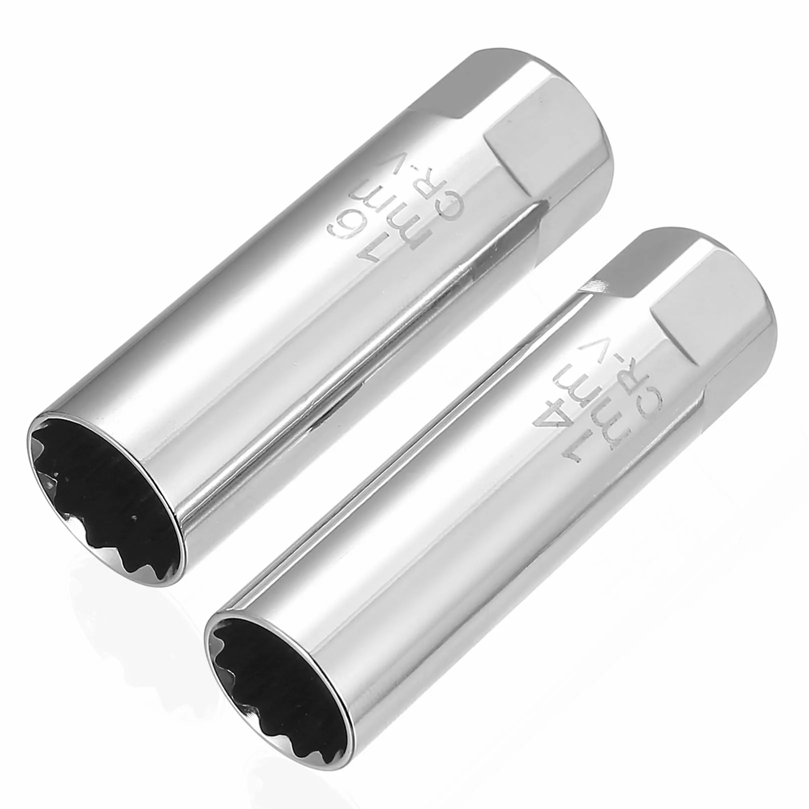 2 szt. Uniwersalny kubek świeca zapłonowa 16 mm 14 mm, kubki do świec zapłonowych z wejściem 3/8", 12 końcówek narzędzia do wyjmowania sprężynowych świec zapłonowych do samochodu motocykla do usuwania