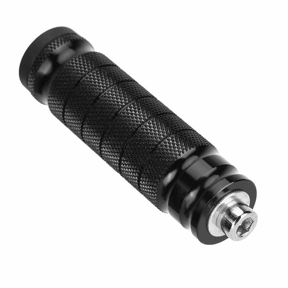 Aramox Uniwersalne Podnóżki Motocyklowe CNC M8, Tylne Pedały Antypoślizgowe, Czarne, 2 szt.