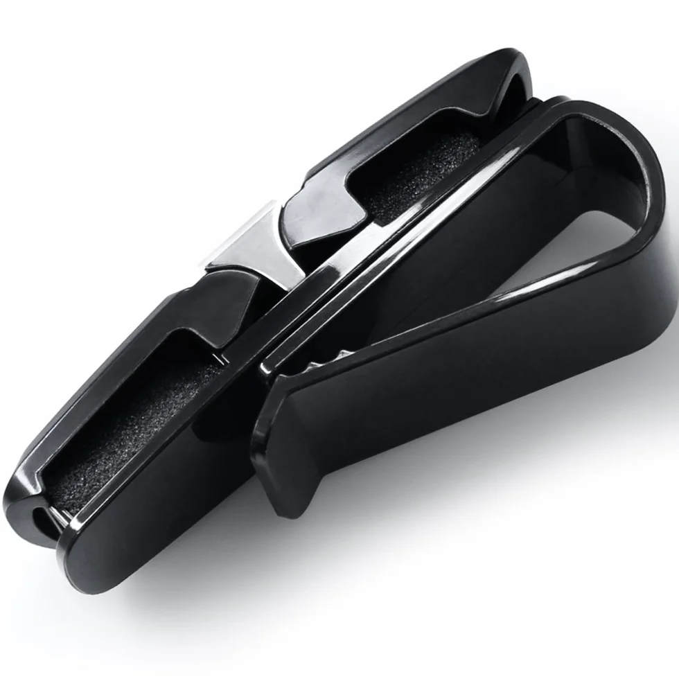Finegood FG-glasses_holder_2 Uchwyt na Okulary do Samochodu, Czarny, 2 sztuki