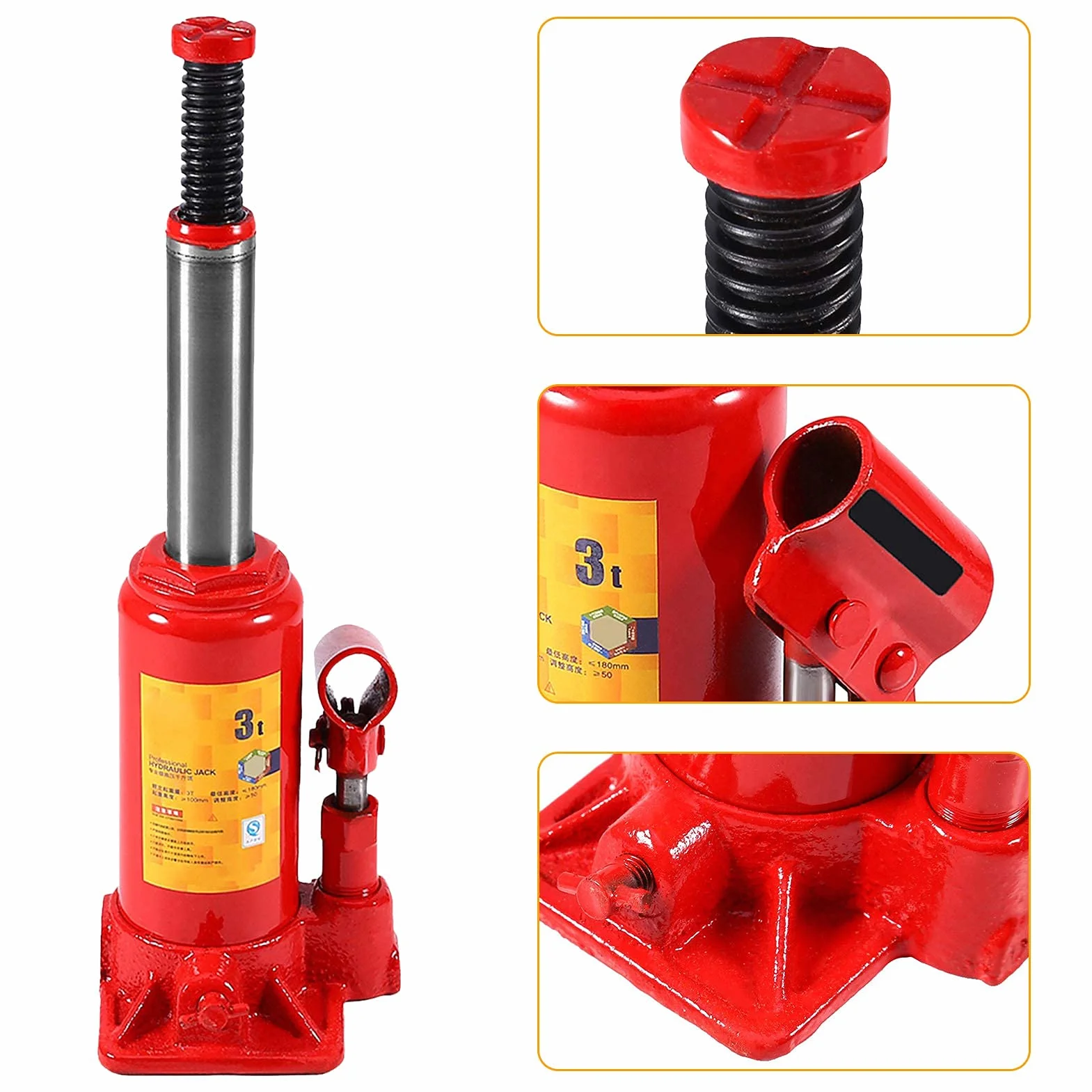Hydrauliczny podnośnik samochodowy 3 t wysokość podnoszenia 15,3-31 cm
