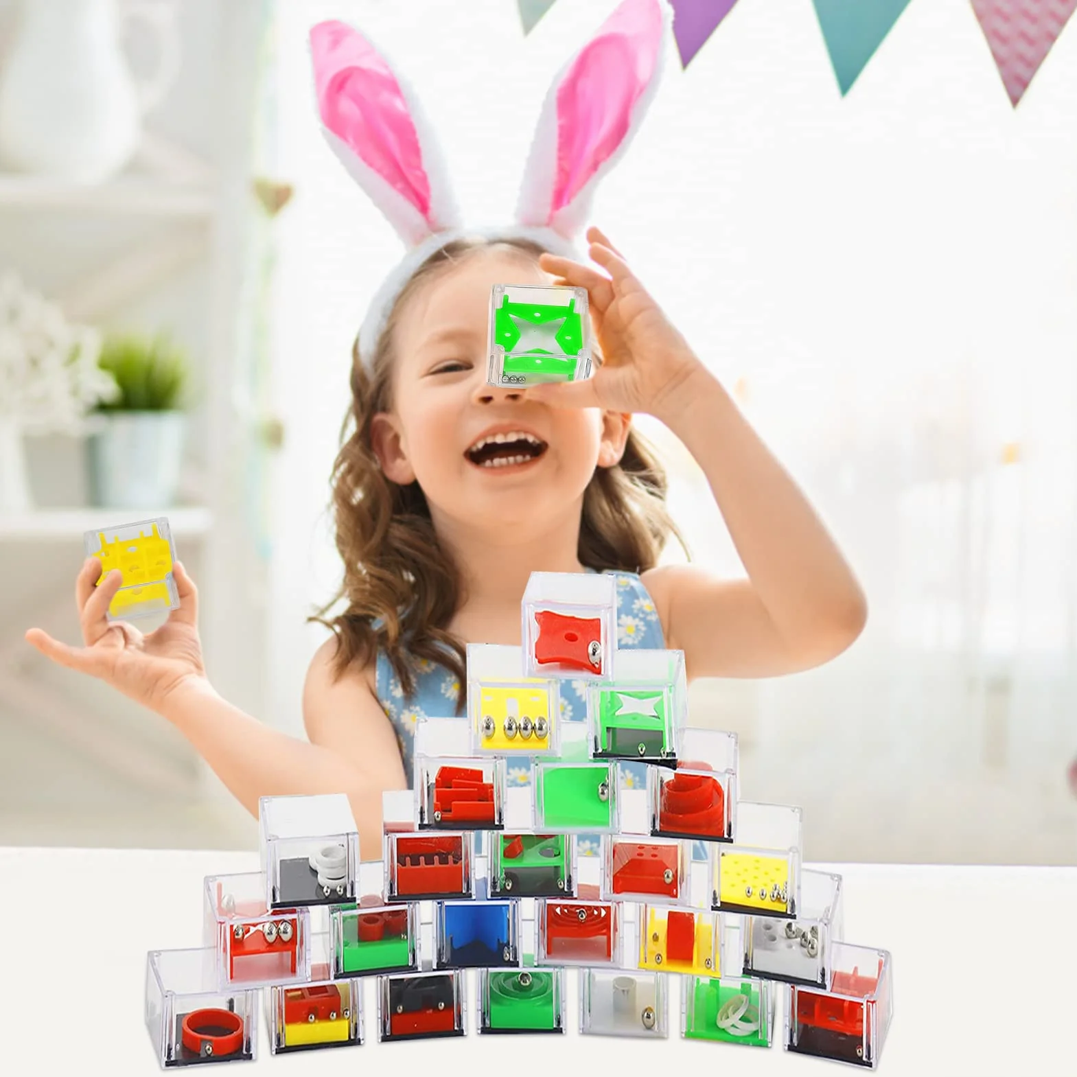 Mini Puzzle Games - 24-częściowy labirynt kostki 3D, gra zręcznościowa, łamigłówki i zabawki edukacyjne dla dorosłych i dzieci