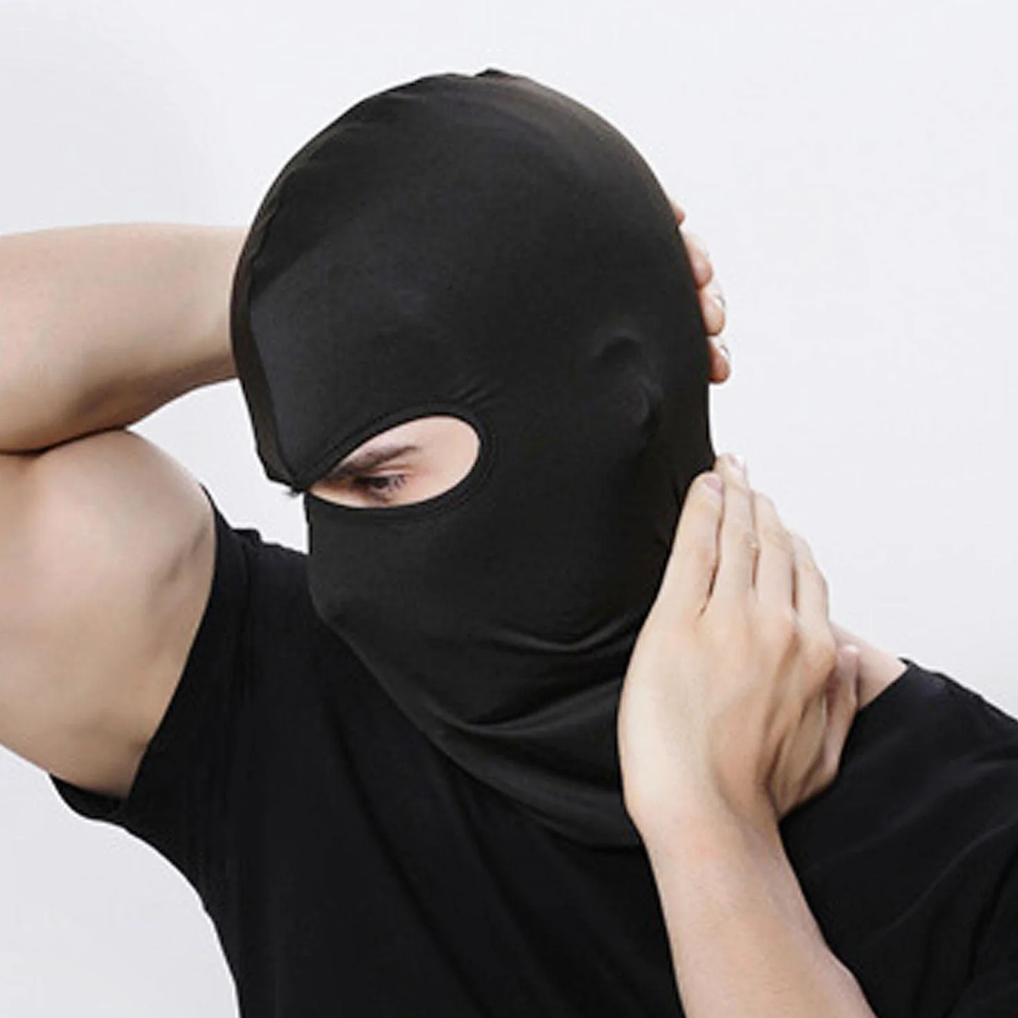 Balaclava Narciarska Motocykl Maska Na Twarz Lekka Lycraspandex Miękka Oddychająca Wszechstronna Wiatroszczelna Sportowe Czapki Podszewka kasku - Rozmiar Unisex Czarny, czarny, rozmiar uniwersalny