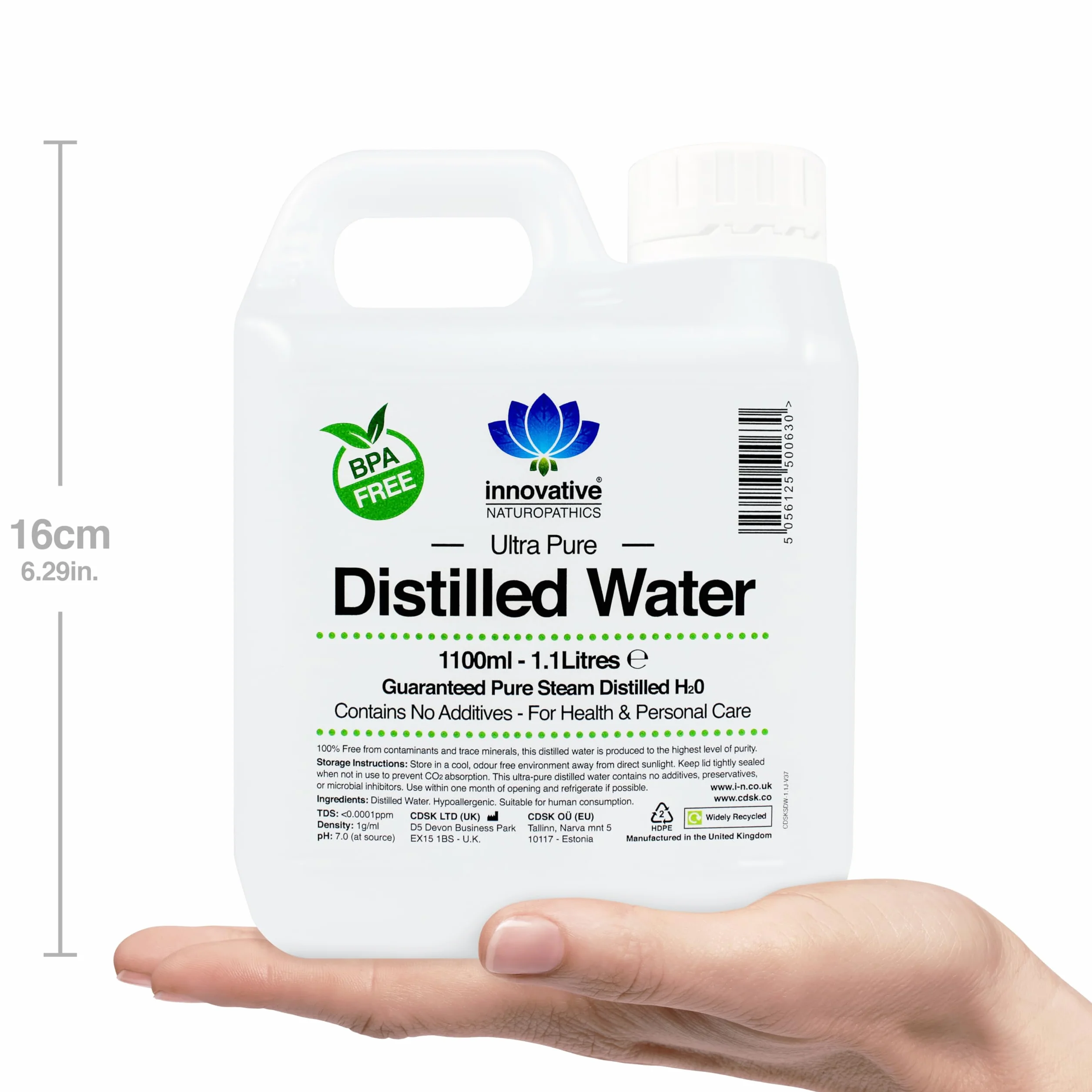 Woda destylowana - 100% czysta para destylowana H2O - 1100 ml (2)