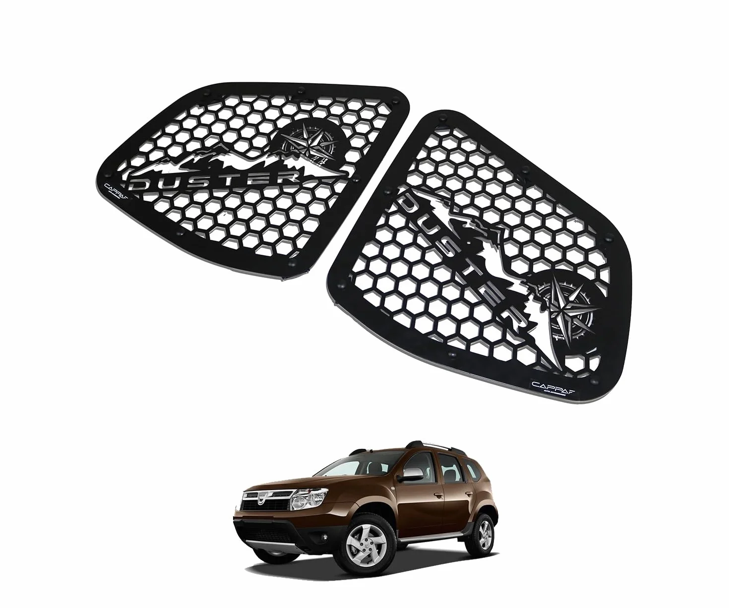 Metalowe osłony motylkowe 2-pak czarne do Dacia Duster 2010-2017