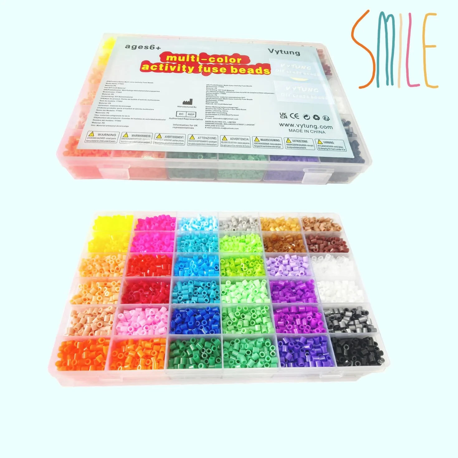 Zestaw koralików bezpiecznikowych - 11000 szt., 36 kolorów, 5 mm plastikowe i żelazne koraliki dla dzieci