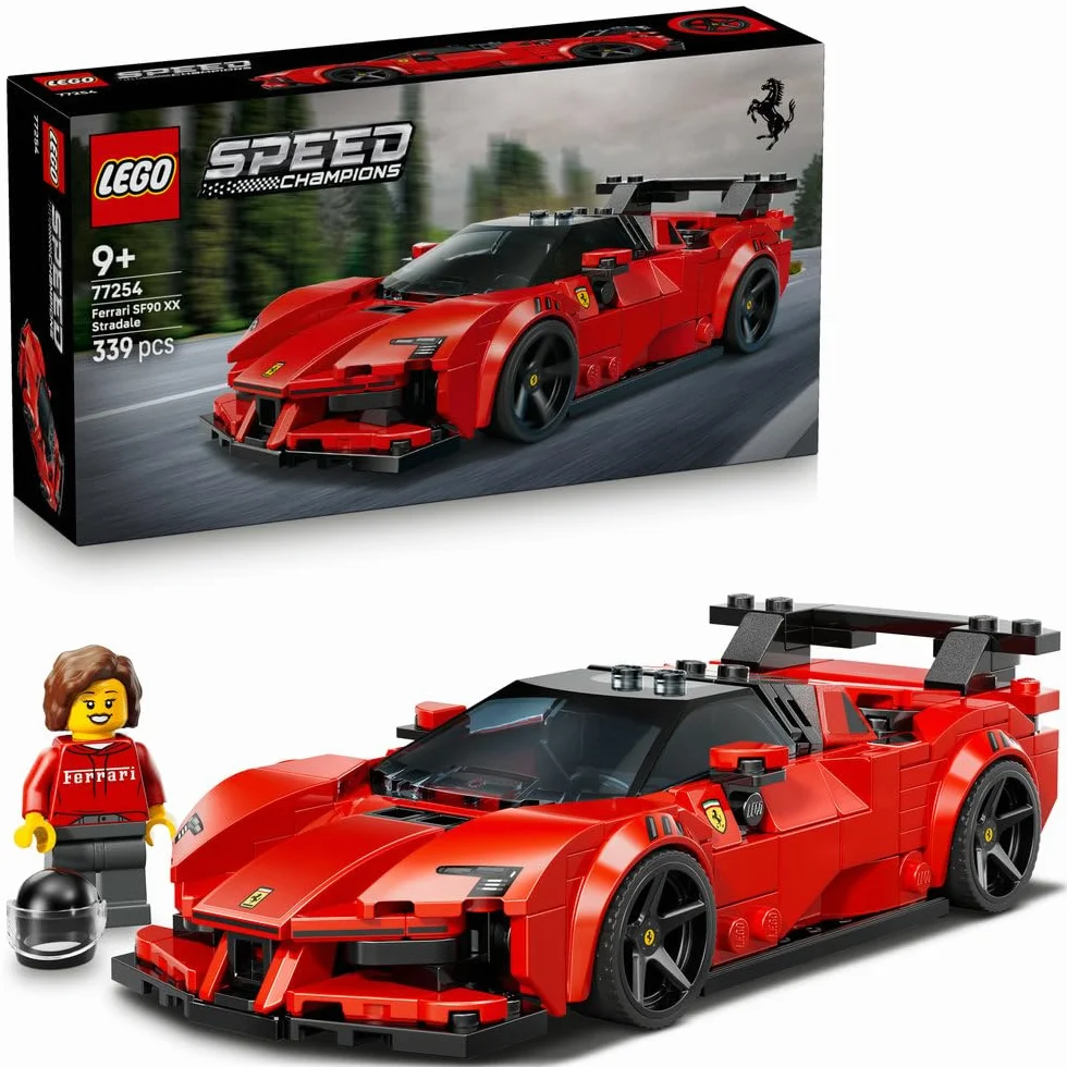 LEGO Speed Champions Samochód sportowy Ferrari SF90 XX Stradale, zabawka konstrukcyjna dla dzieci w wieku od 9 lat, pomysł na prezent dla chłopców, dziewczynek i miłośników samochodów 77254