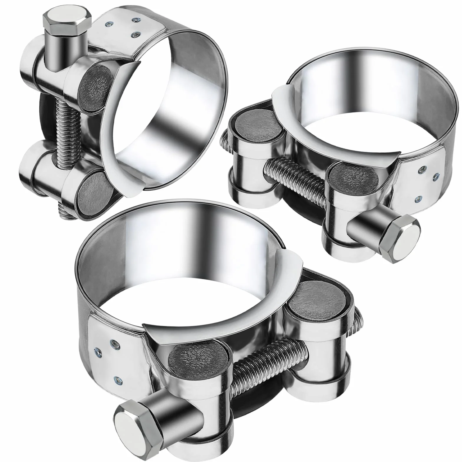 Obejma do rury wydechowej ze stali nierdzewnej 3 sztuki 56-59 mm