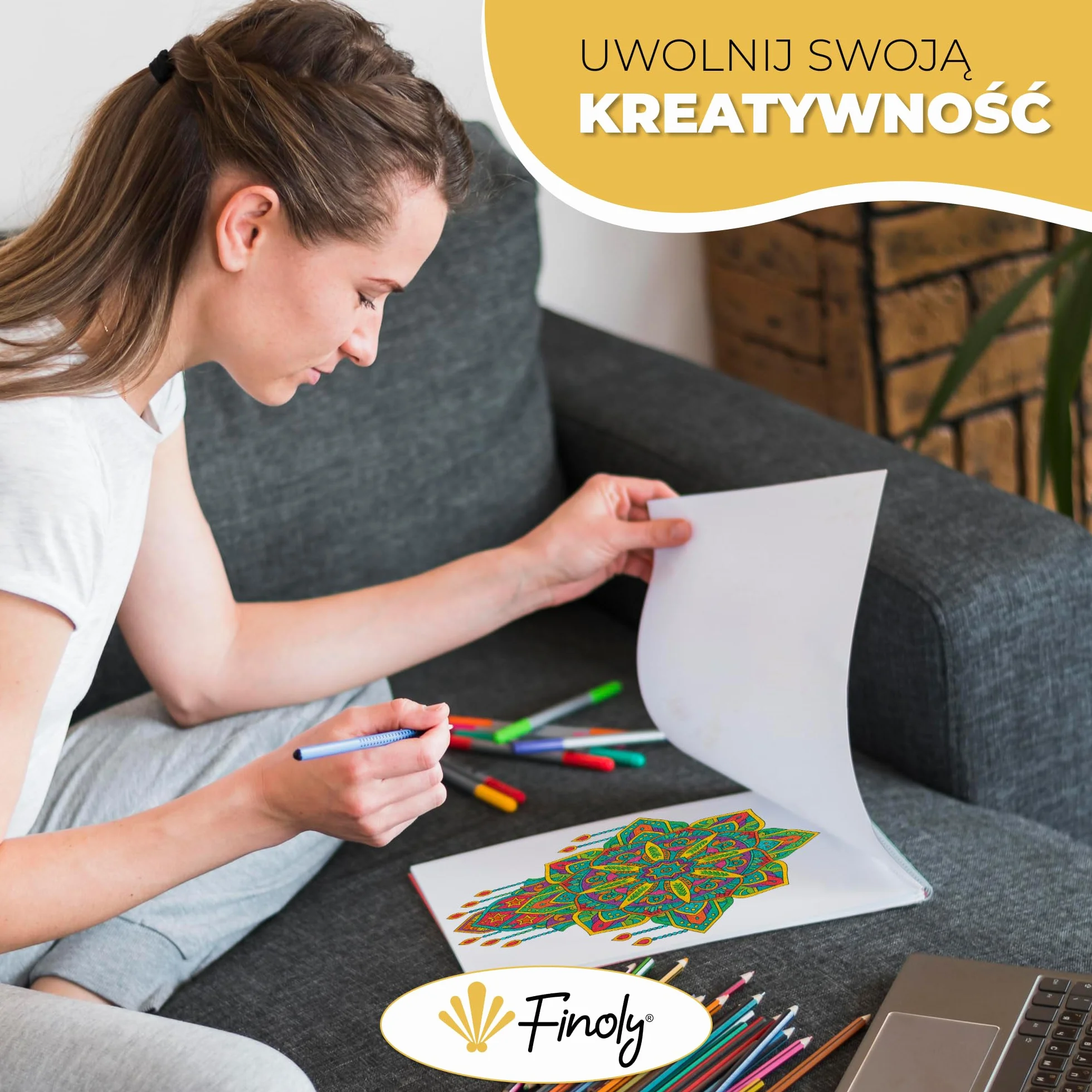 Finoly Mandala Kolorowanka dla Dorosłych z 30 Wzorami | Mandala Dotting Kolorowanka | A4 | Papier Premium | Spiralne Wiązanie | Dzień | TOM I