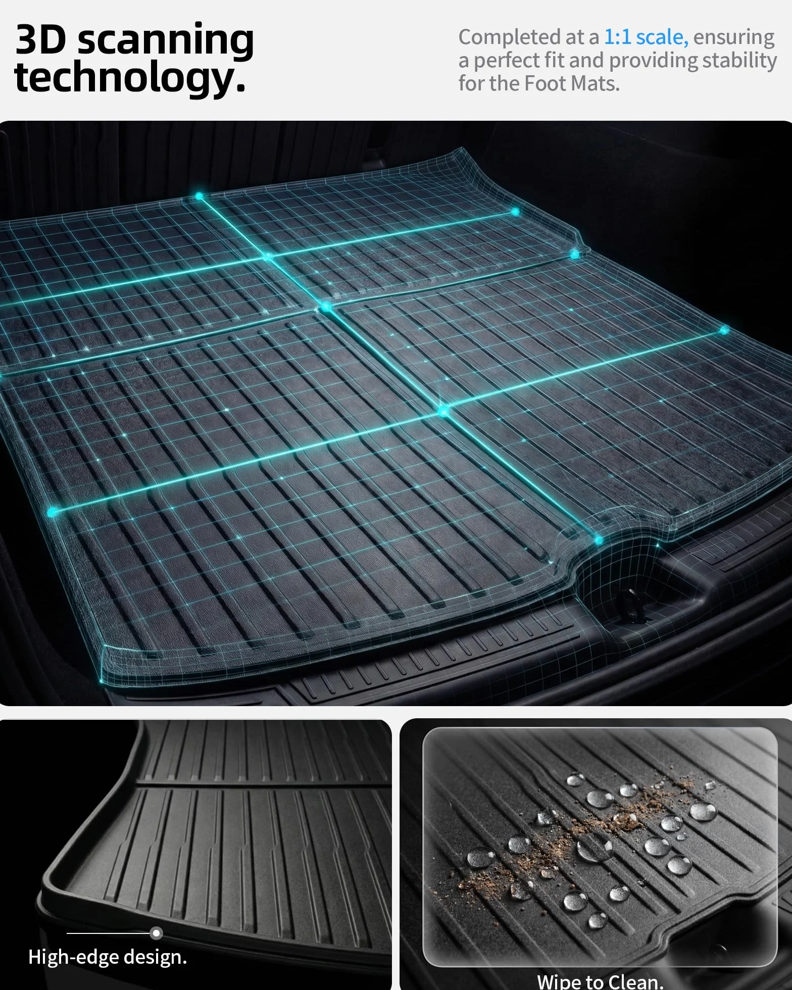 Tesla Model Y Juniper Accessories 2025/2026 All Weather TPE Anti-Slip Floor Mats Cargo Liner 5-osobowe