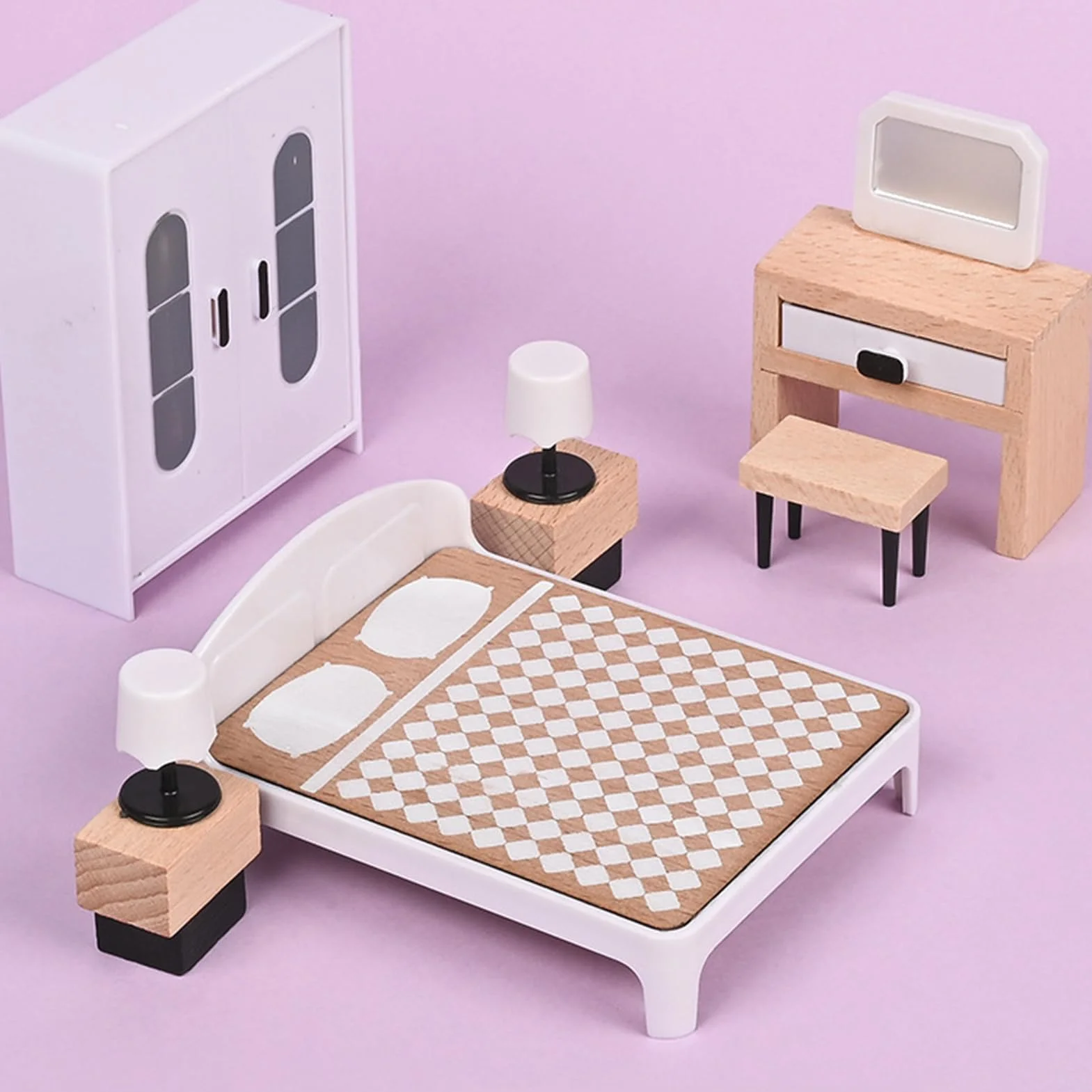 Meble Do Domku Dla Lalek | Zabawka w Formie Miniaturowego Domu - Mebelki Zabawki Do Zabawy Dla Dzieci,do Użytku Domowego Przedszkola Żłobka Podróży i Przyjęć