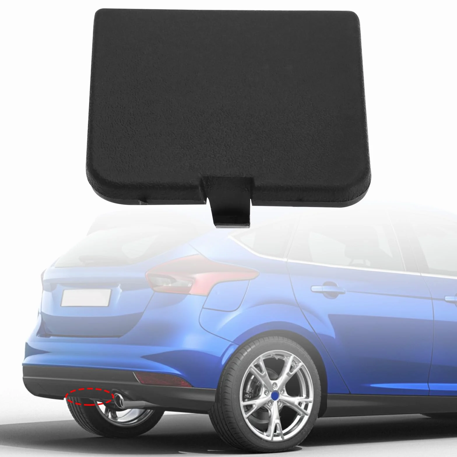 EMSea Osłona tylnego haka holowniczego F1EB-17K922-AB kompatybilny z Ford Focus 2015-2018 Hatchback