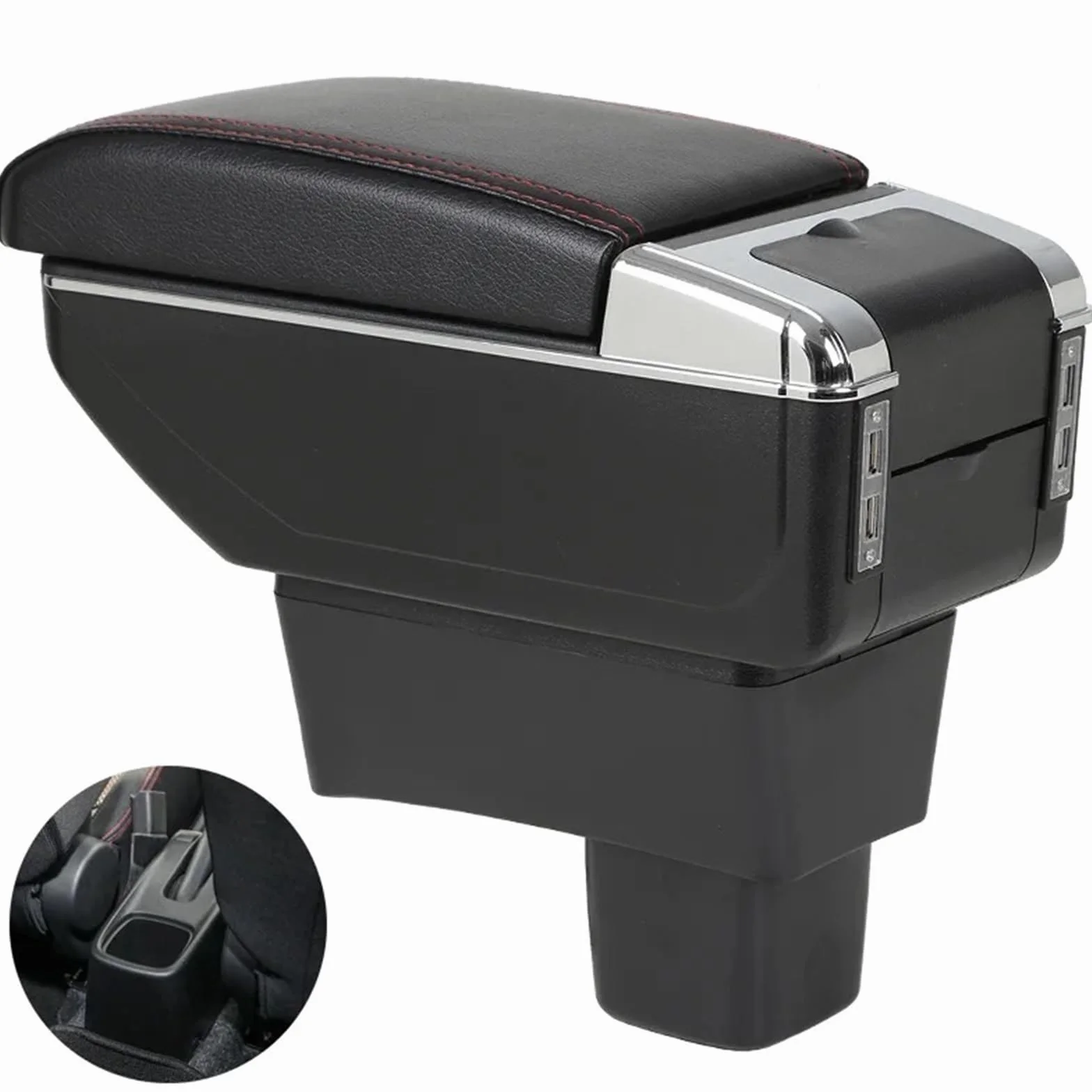 pokrowiec na podłokietnik Ochrona Podłokietnika Pasuje do Suzuki Pasuje do Swift Konsola środkowa Podłokietnik Skrzynka PU Skóra Auto Konsola środkowa(A2 CF 7USB-BK line)